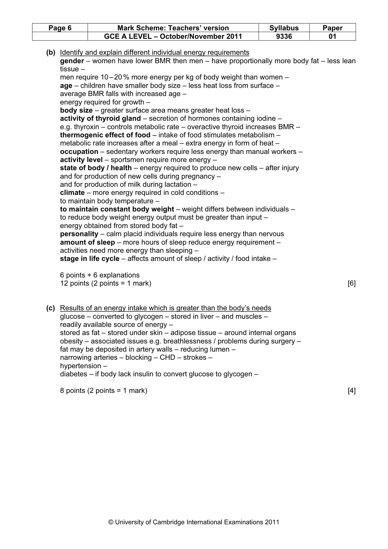 Mark scheme, page 6 of 16