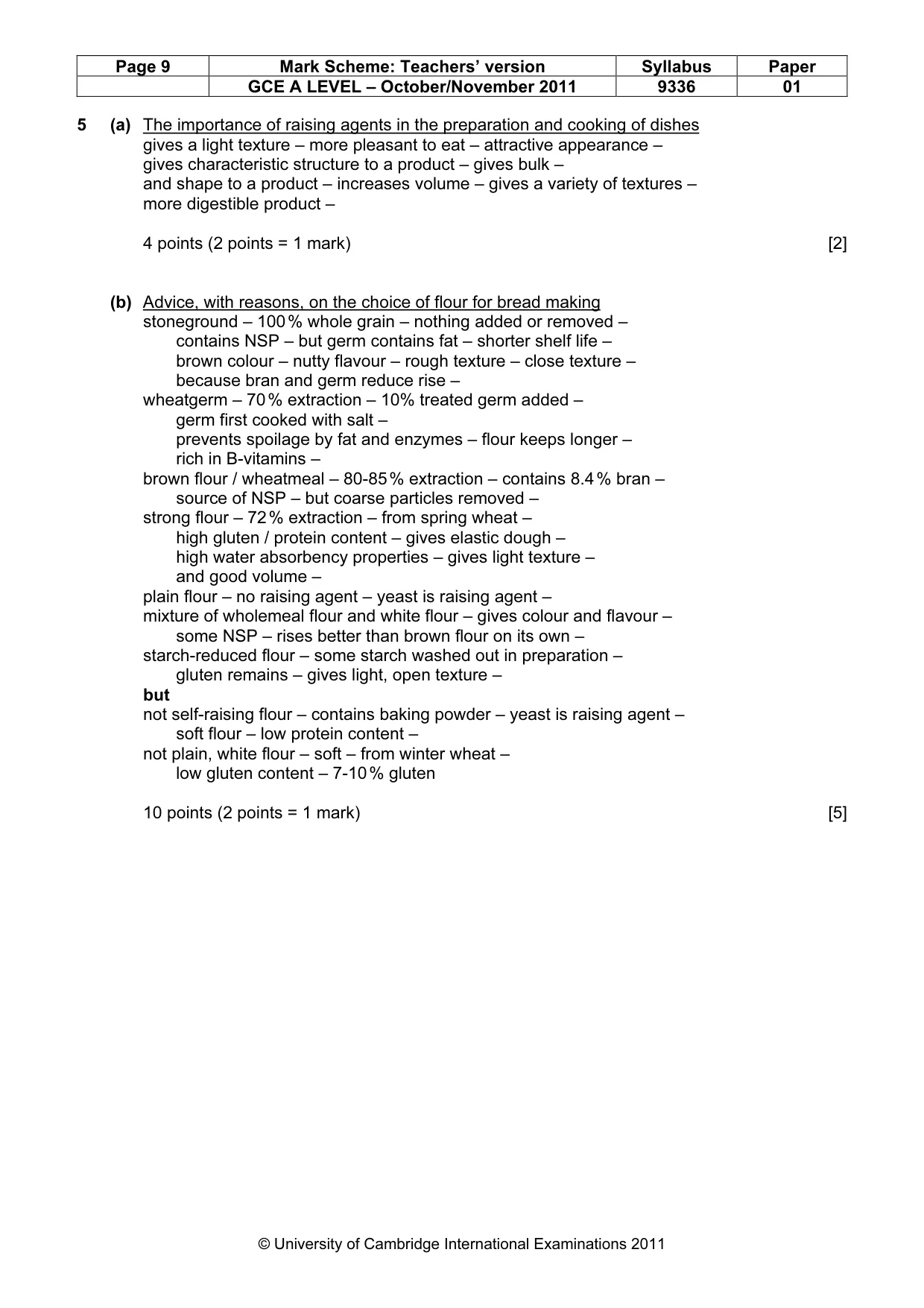 Mark scheme, page 9 of 16