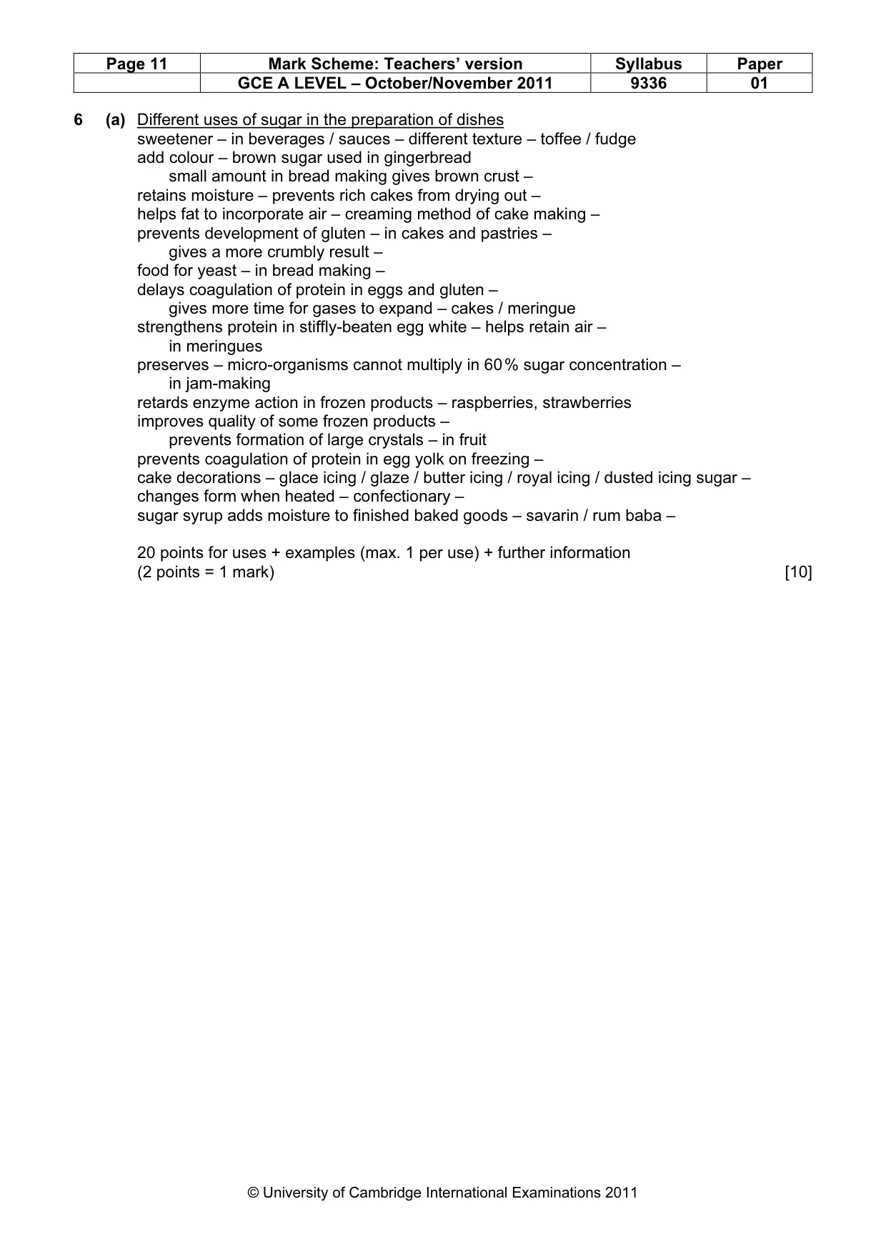 Mark scheme, page 11 of 16