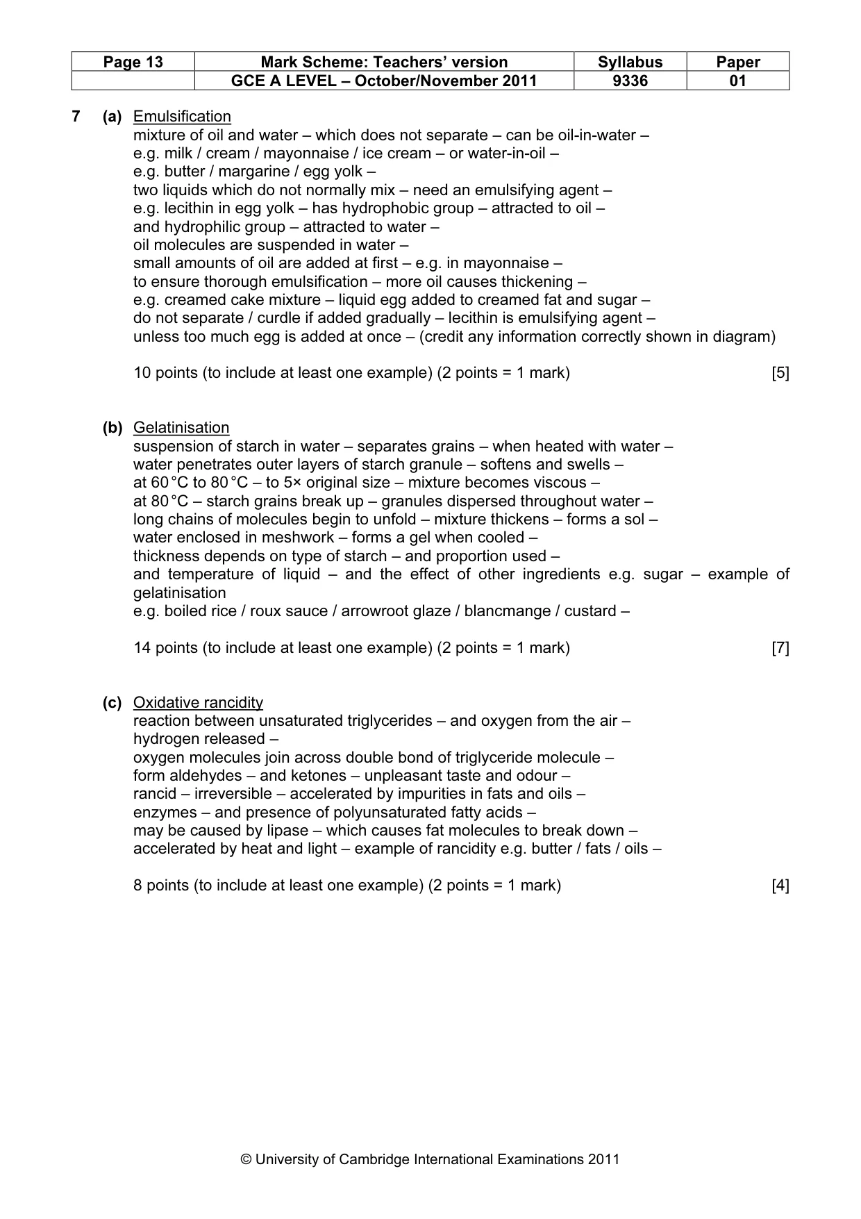 Mark scheme, page 13 of 16