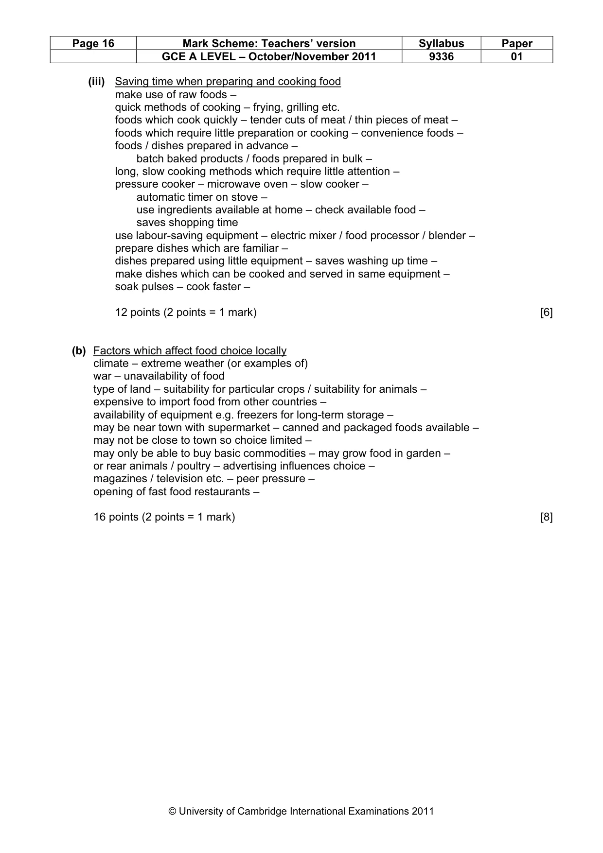 Mark scheme, page 16 of 16