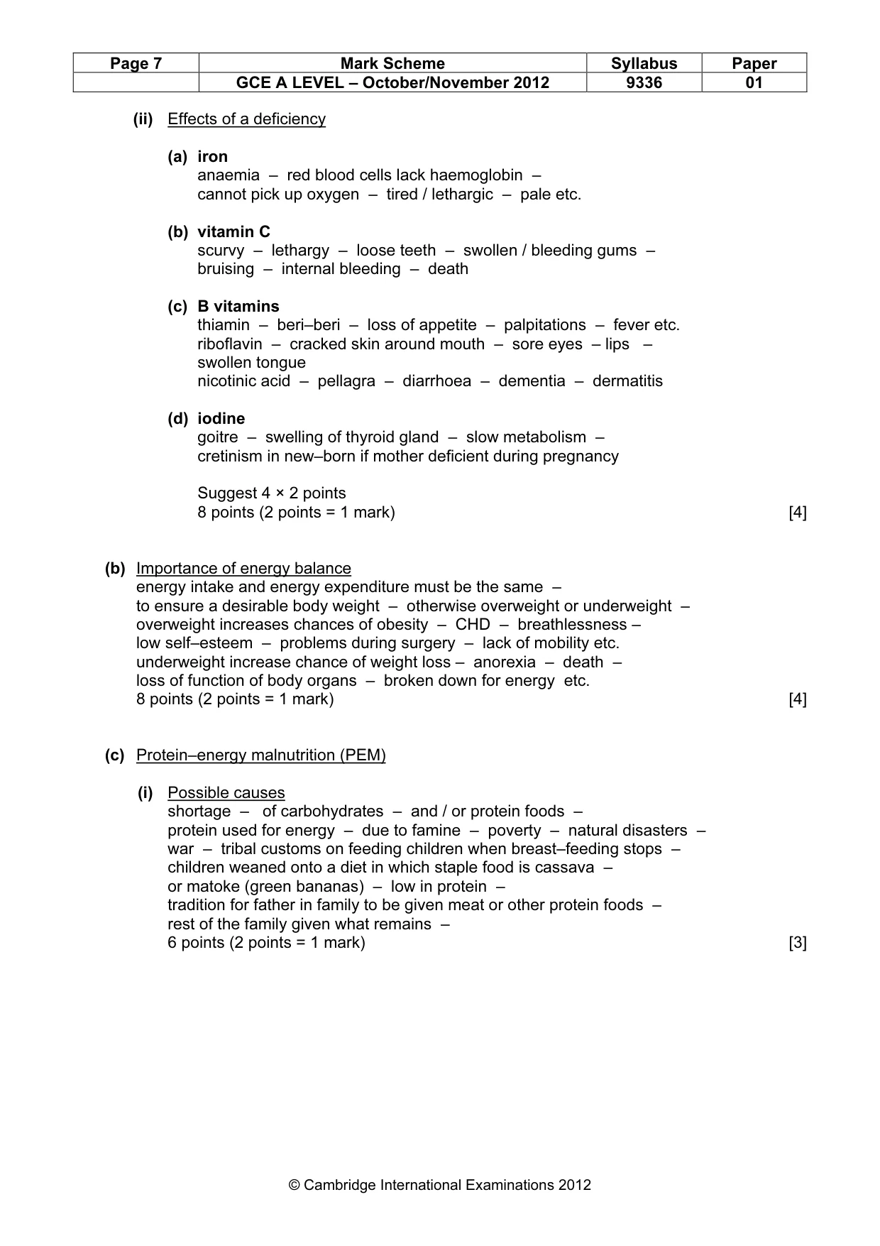 Mark scheme, page 7 of 14