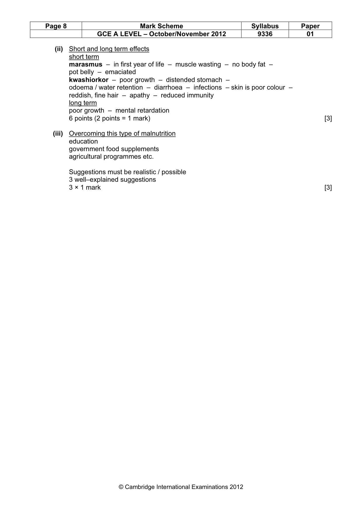 Mark scheme, page 8 of 14