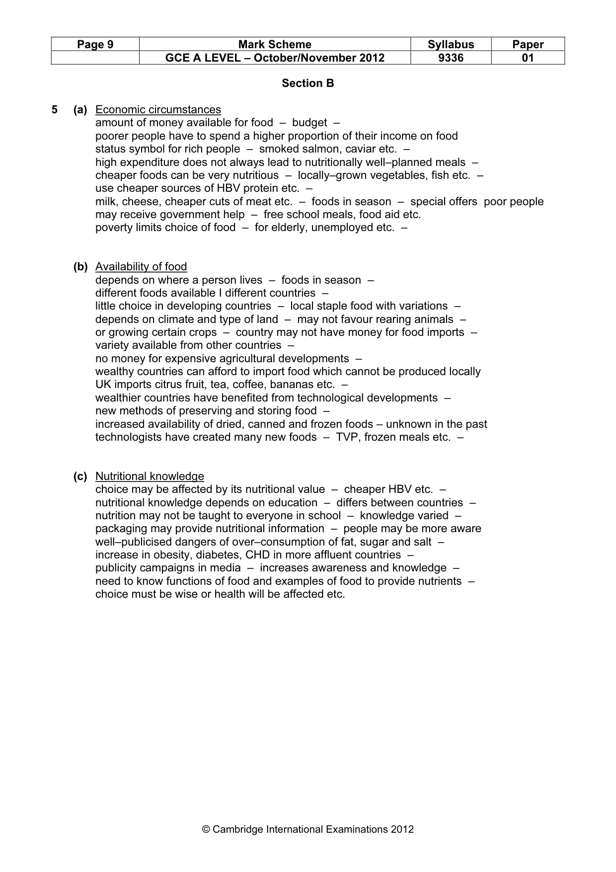 Mark scheme, page 9 of 14