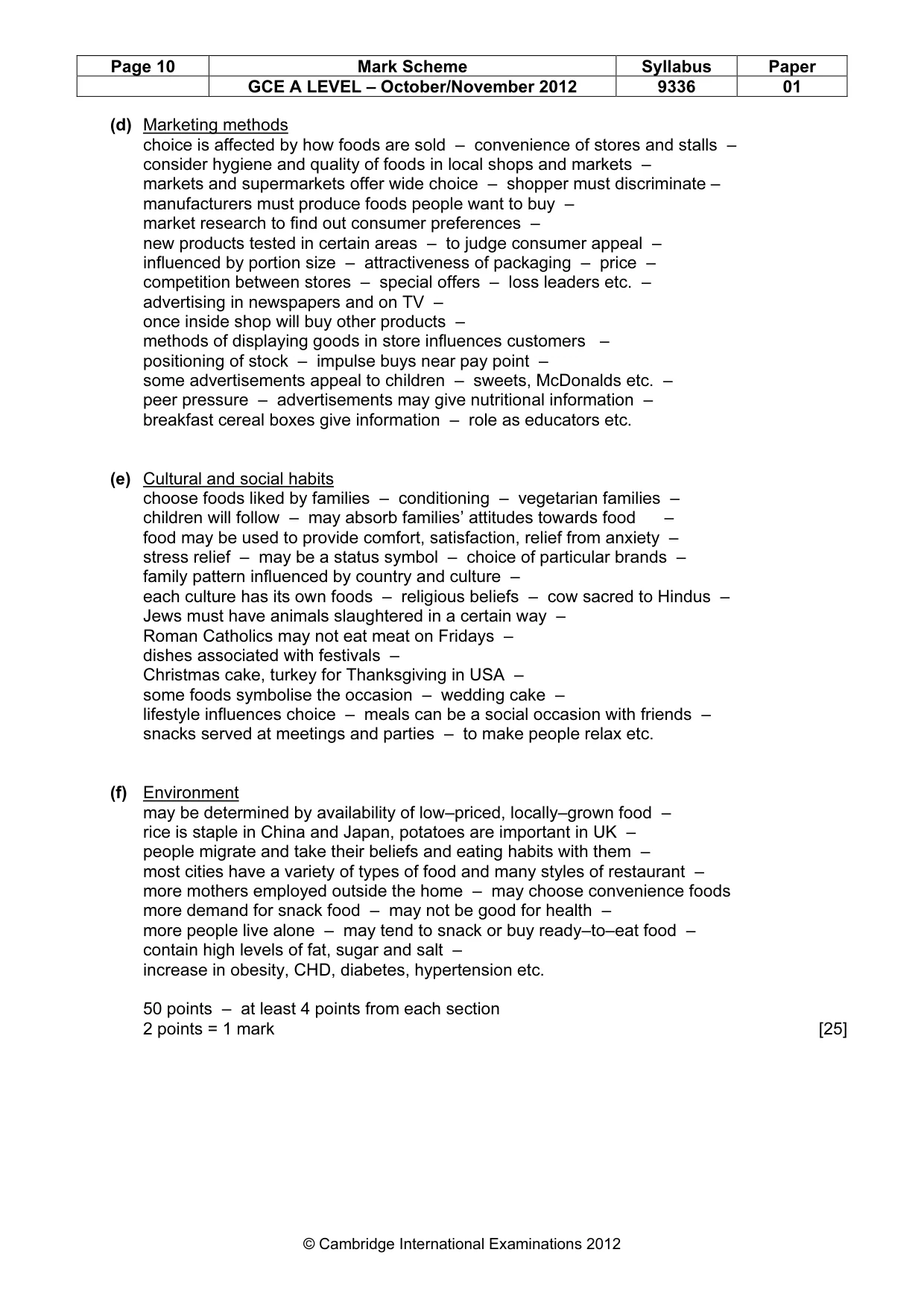 Mark scheme, page 10 of 14
