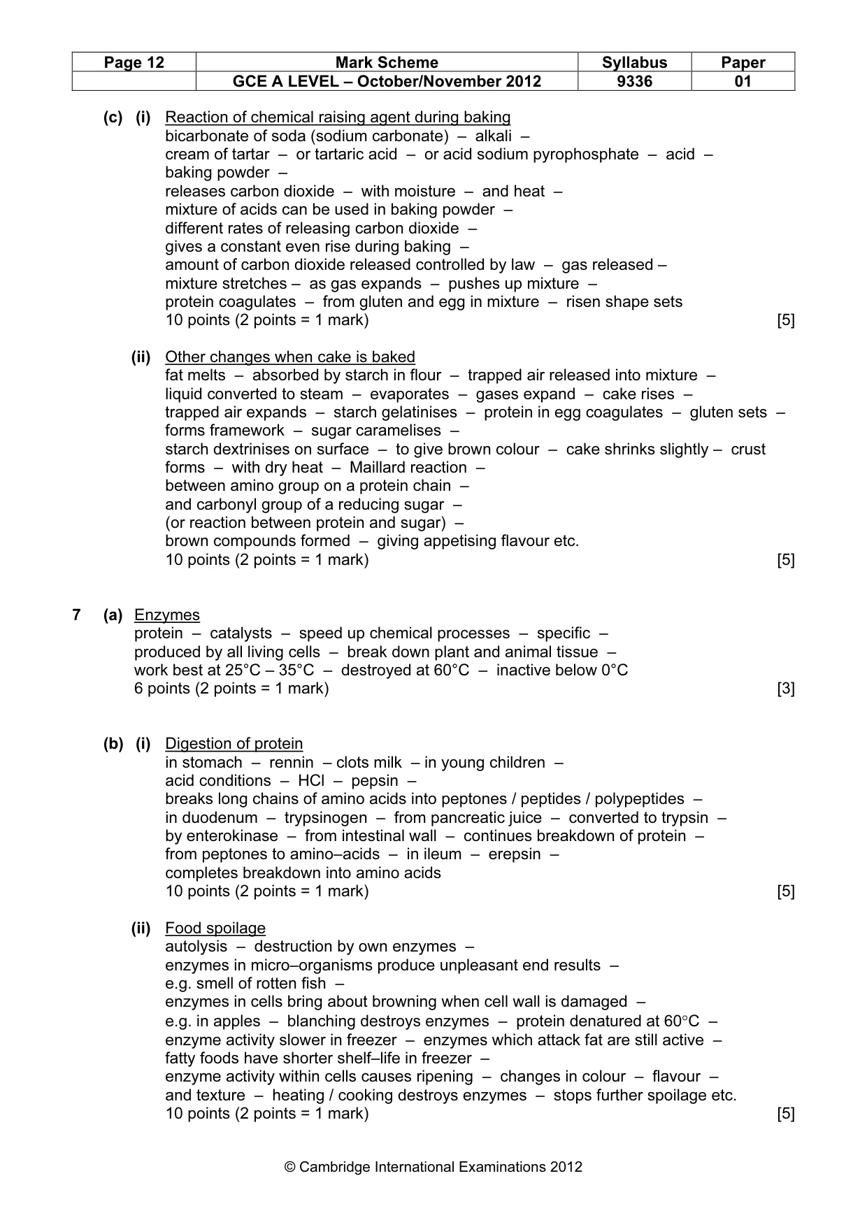 Mark scheme, page 12 of 14