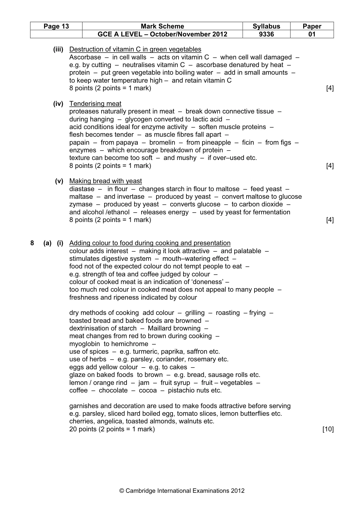 Mark scheme, page 13 of 14