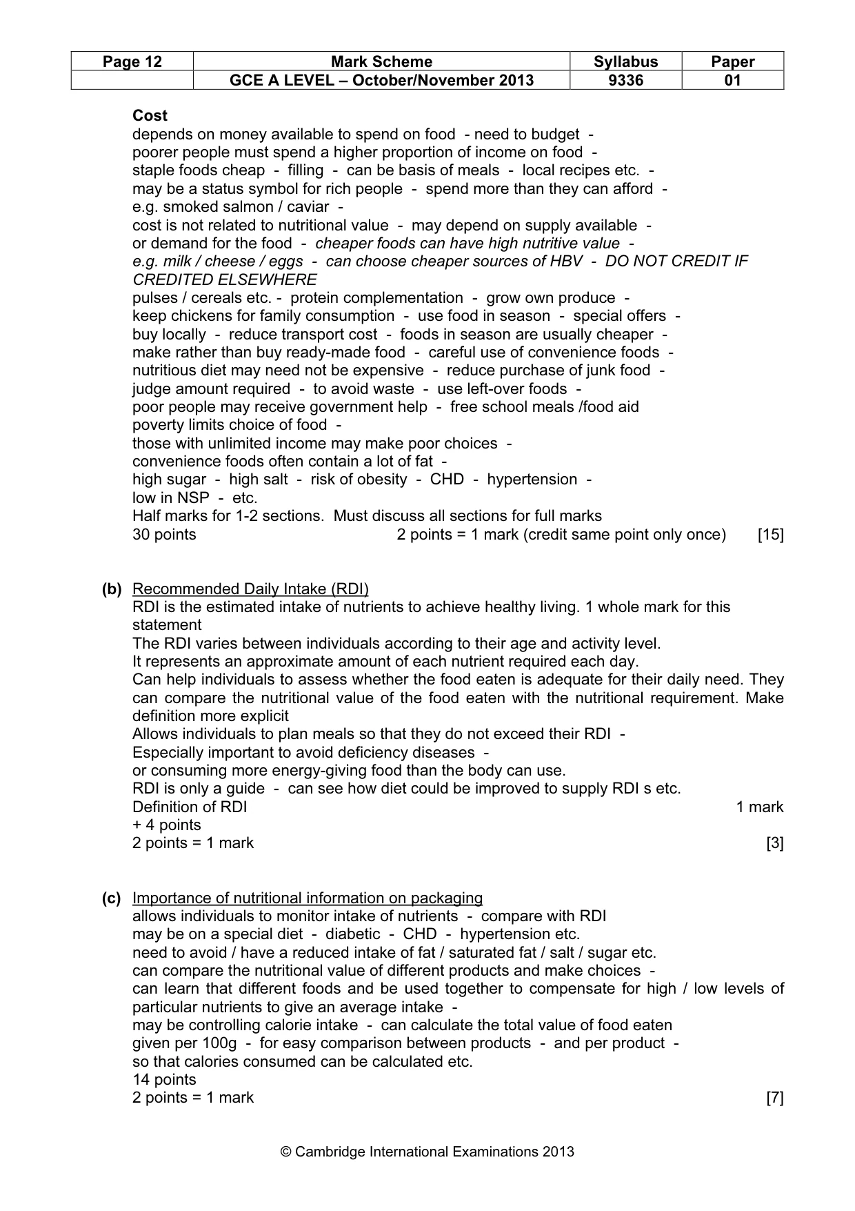 Mark scheme, page 12 of 18