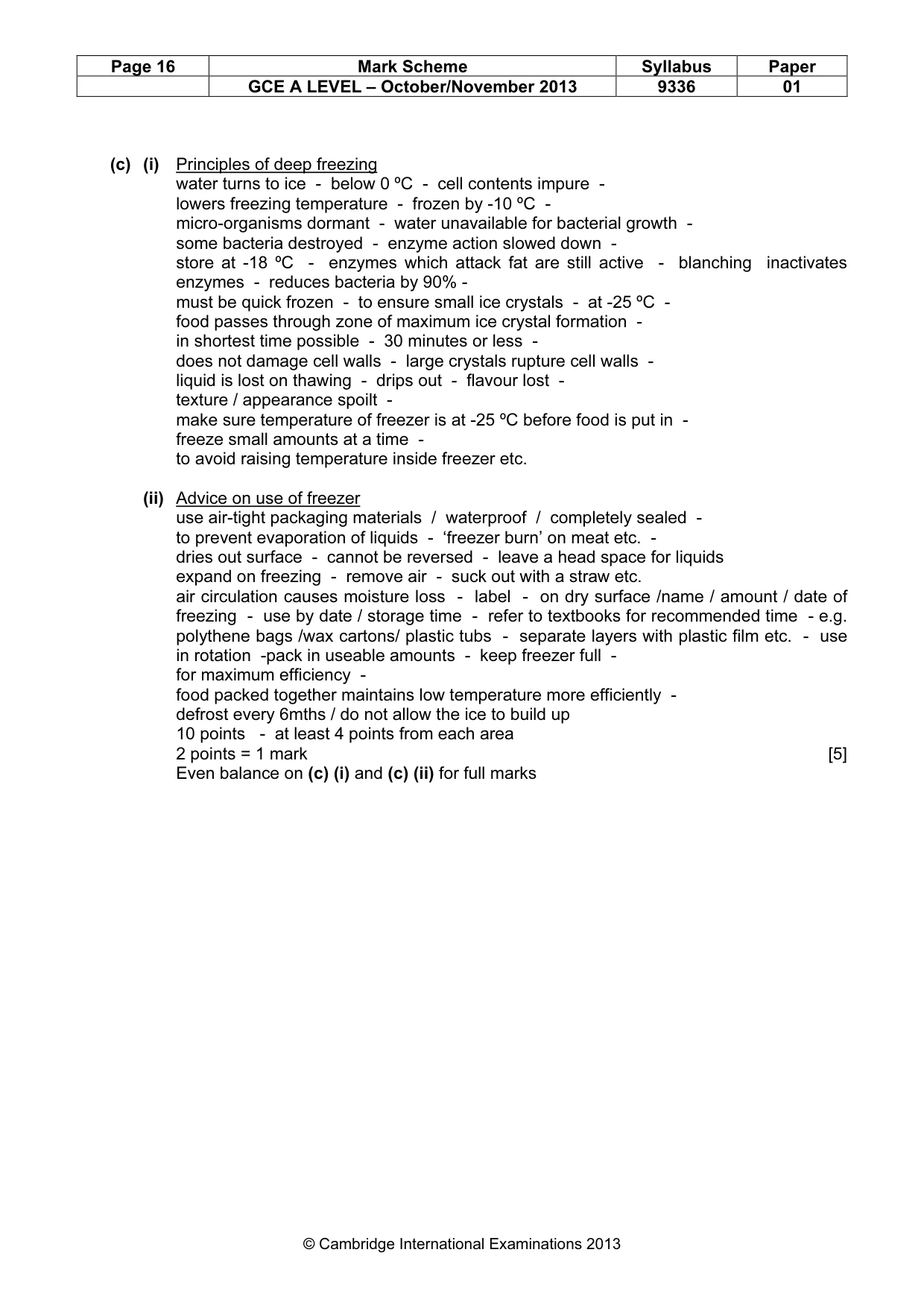 Mark scheme, page 16 of 18