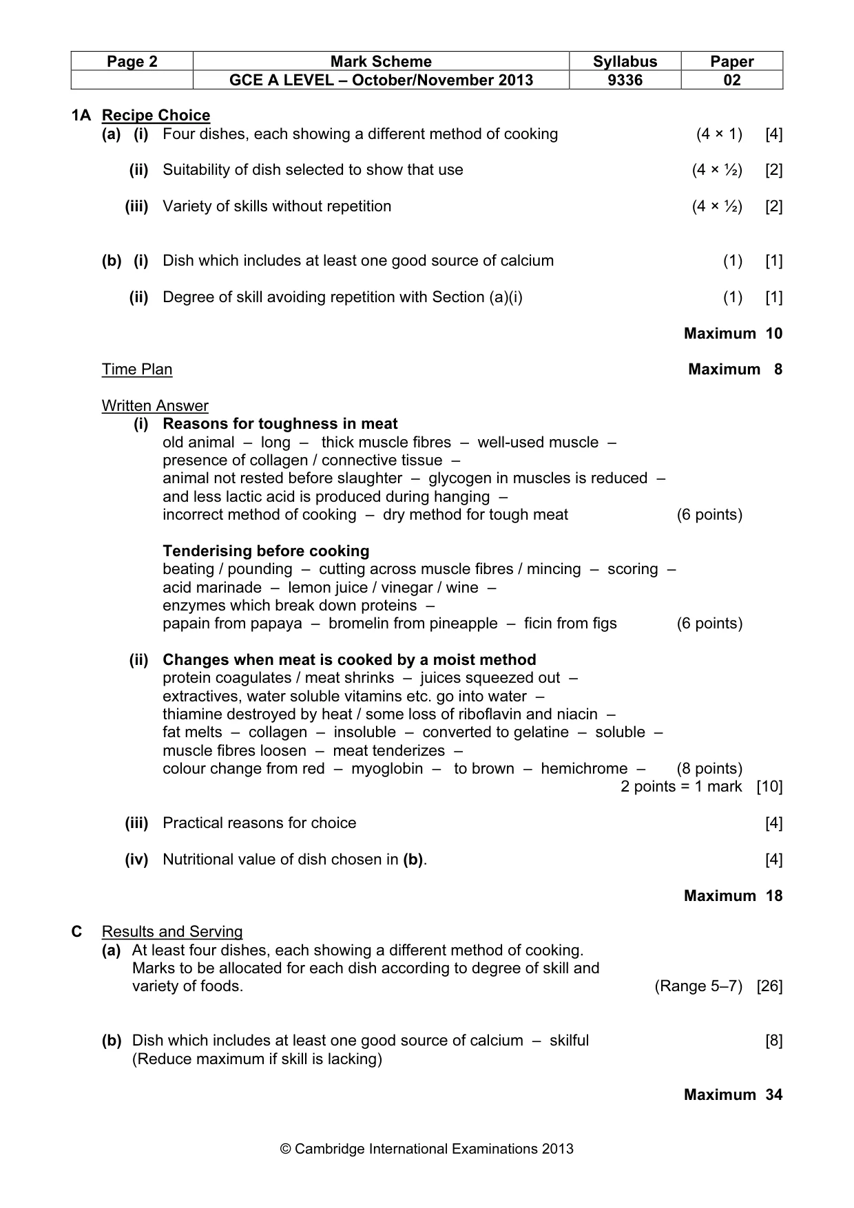 Mark scheme, page 2 of 6
