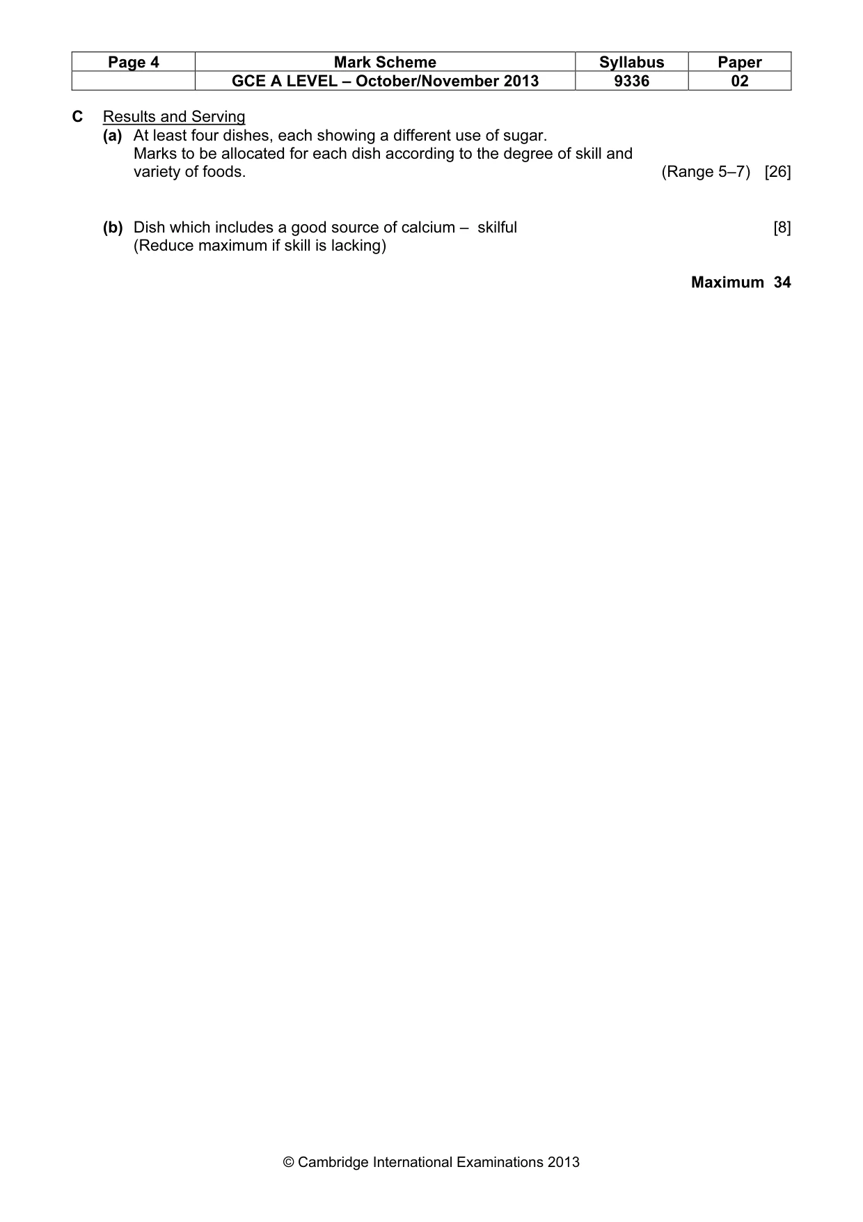 Mark scheme, page 4 of 6