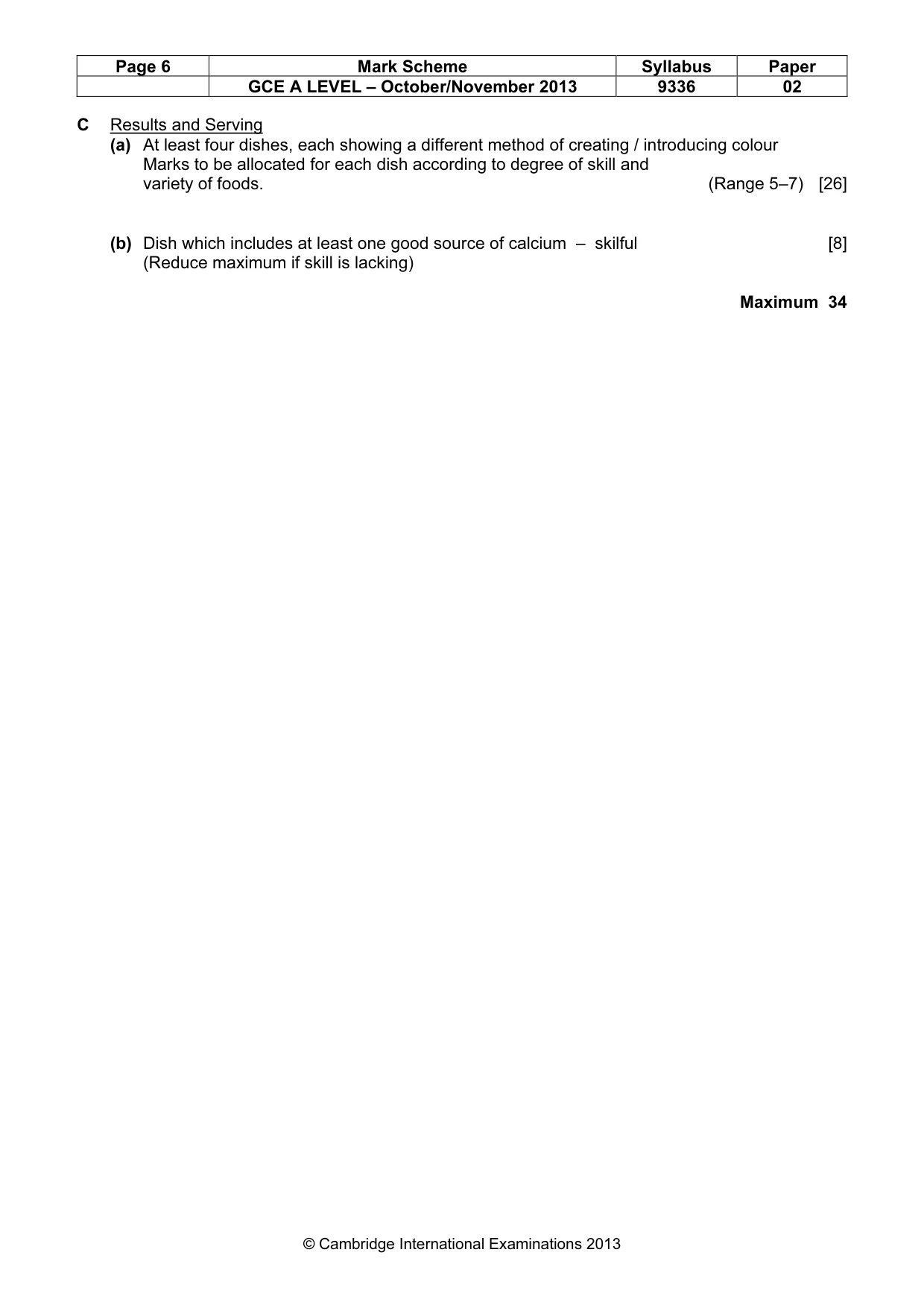 Mark scheme, page 6 of 6