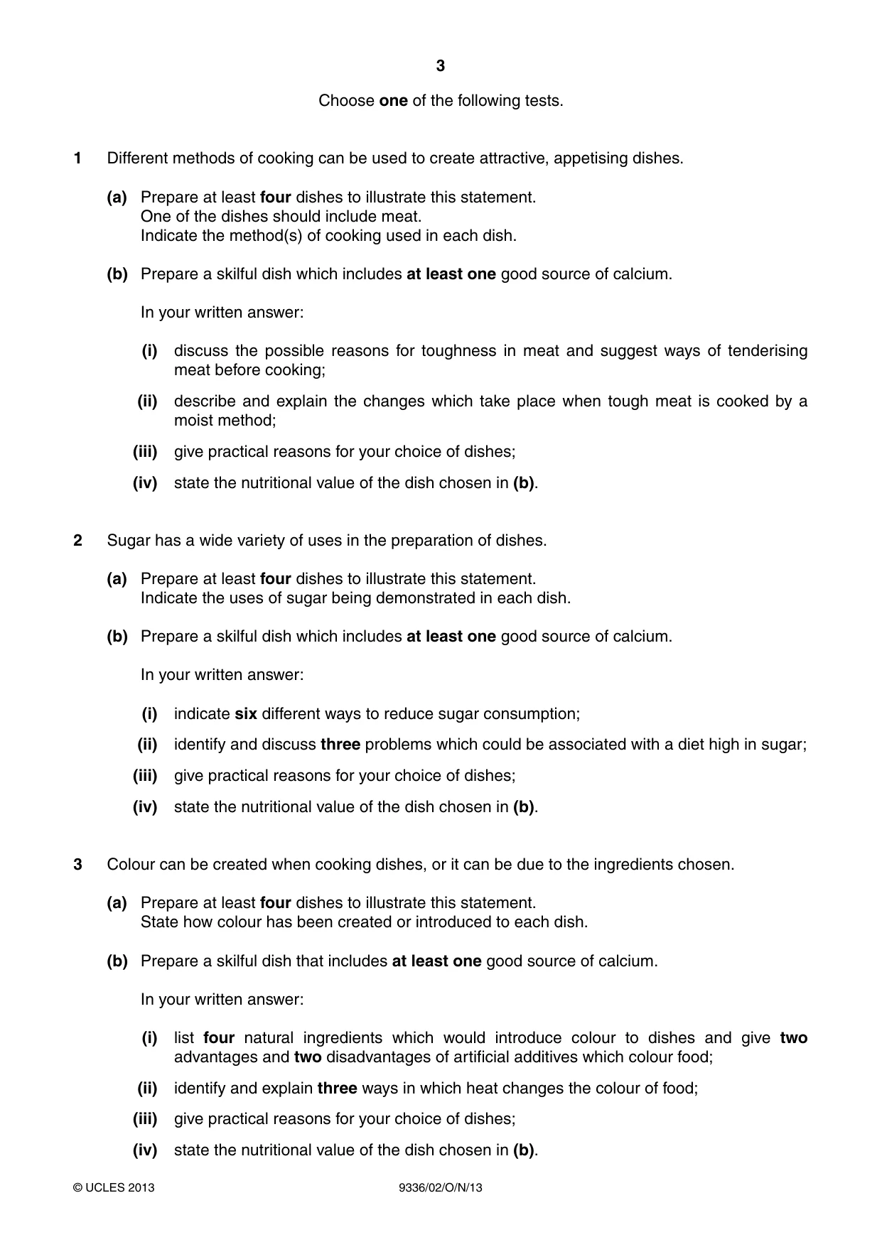Cambridge A Level Food Studies 9336 2013 Oct/Nov Paper 2 · Variant 1 question paper, page 3 of 4