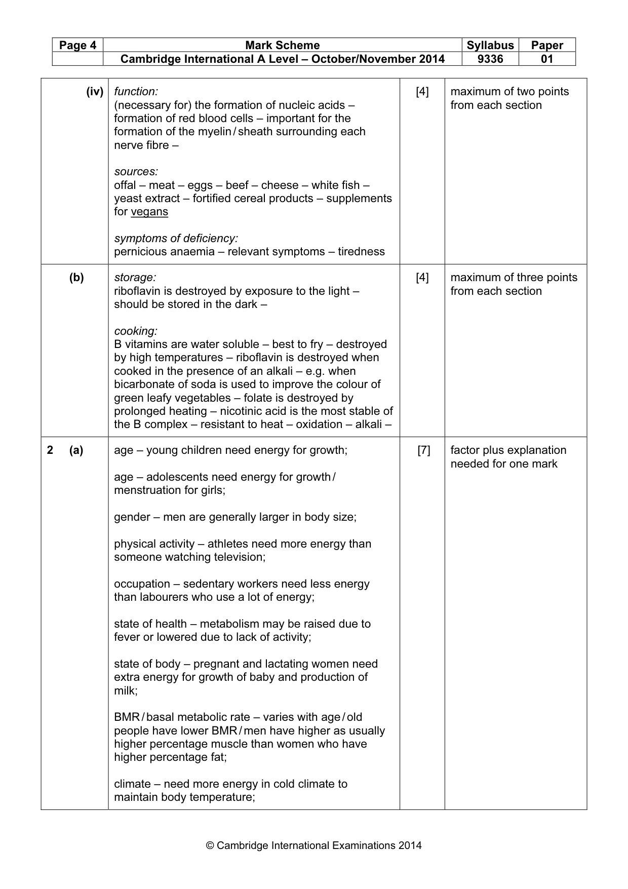 Mark scheme, page 4 of 16