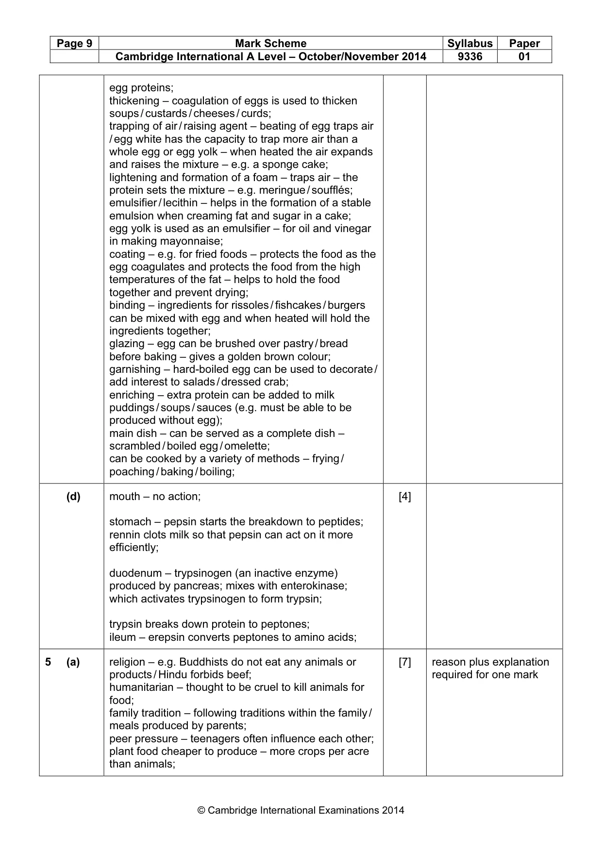 Mark scheme, page 9 of 16