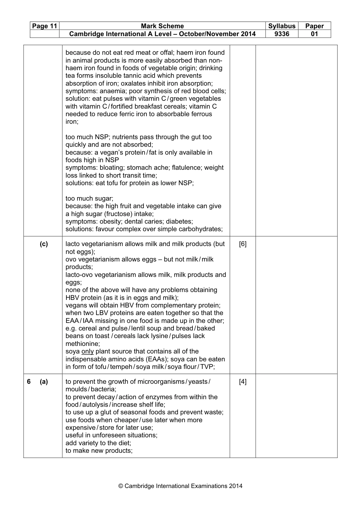 Mark scheme, page 11 of 16
