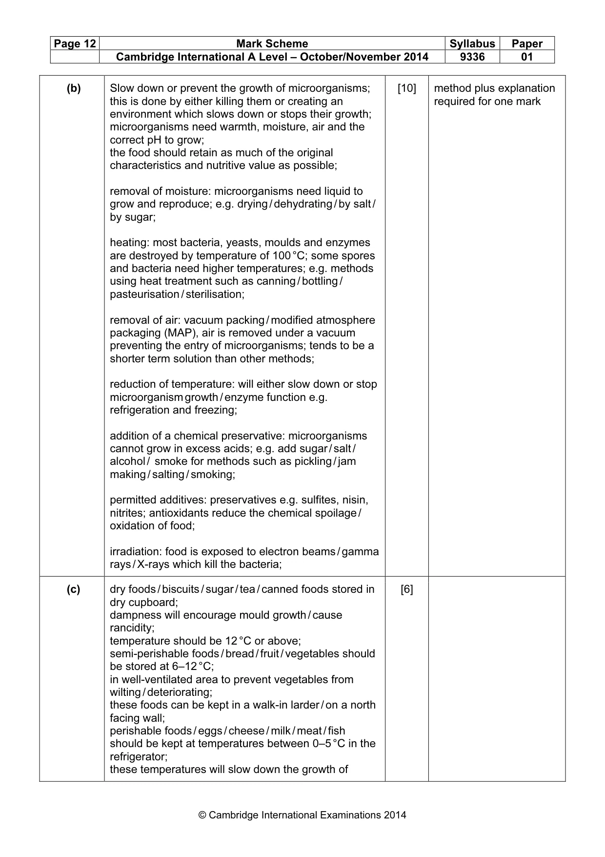 Mark scheme, page 12 of 16