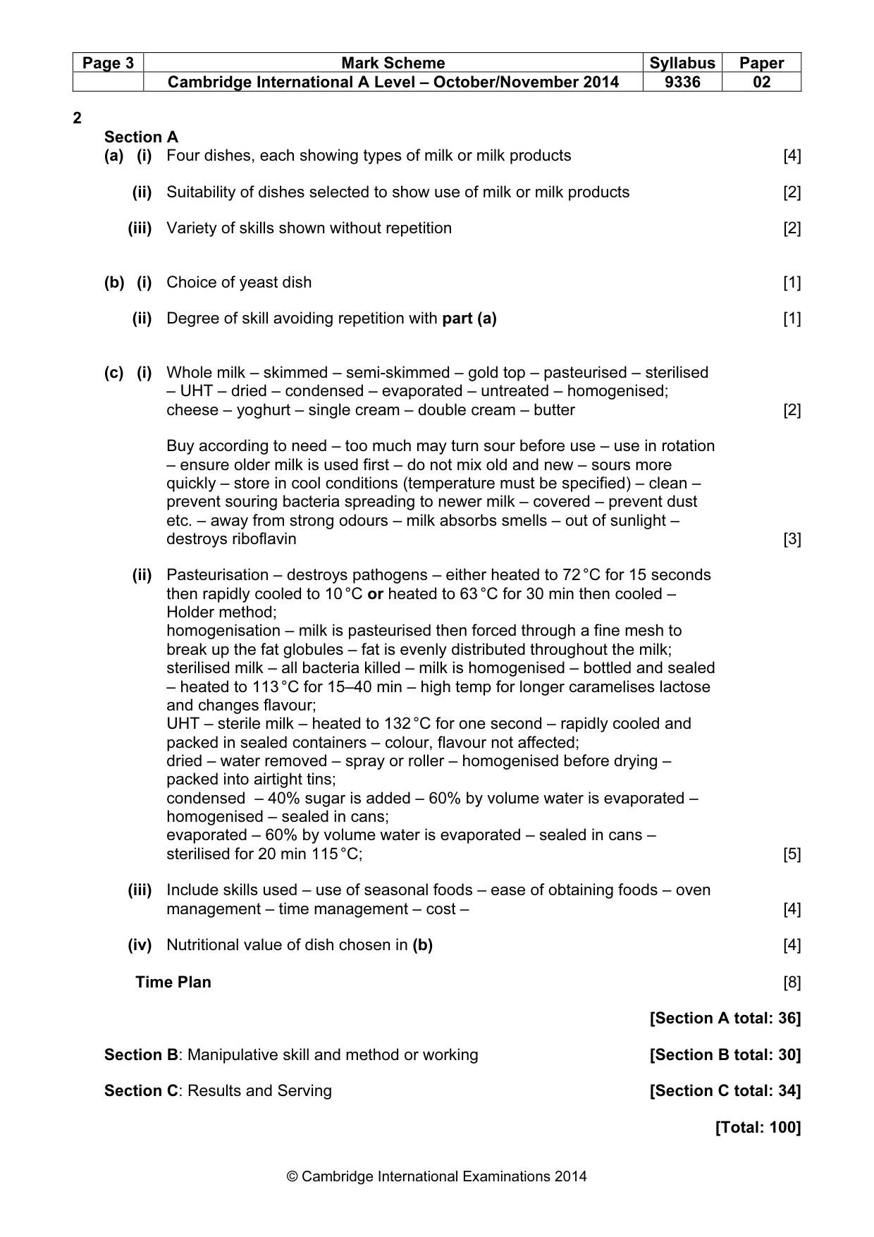 Mark scheme, page 3 of 4