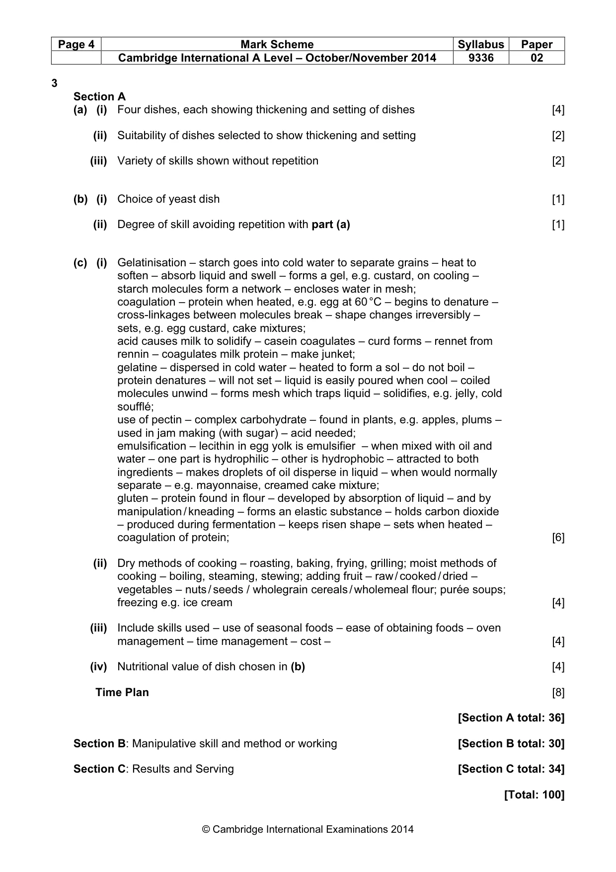 Mark scheme, page 4 of 4