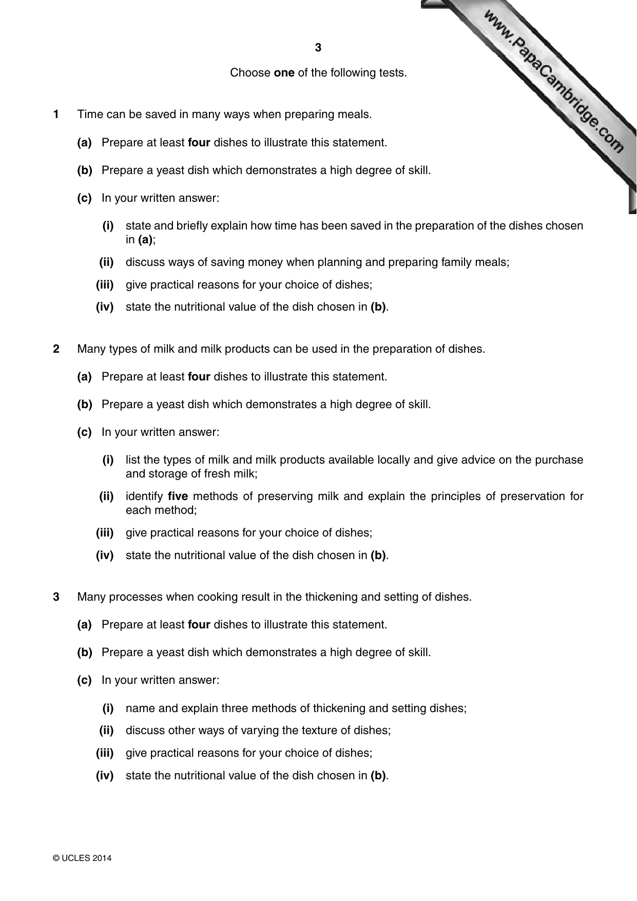Cambridge A Level Food Studies 9336 2014 Oct/Nov Paper 2 · Variant 1 question paper, page 3 of 4