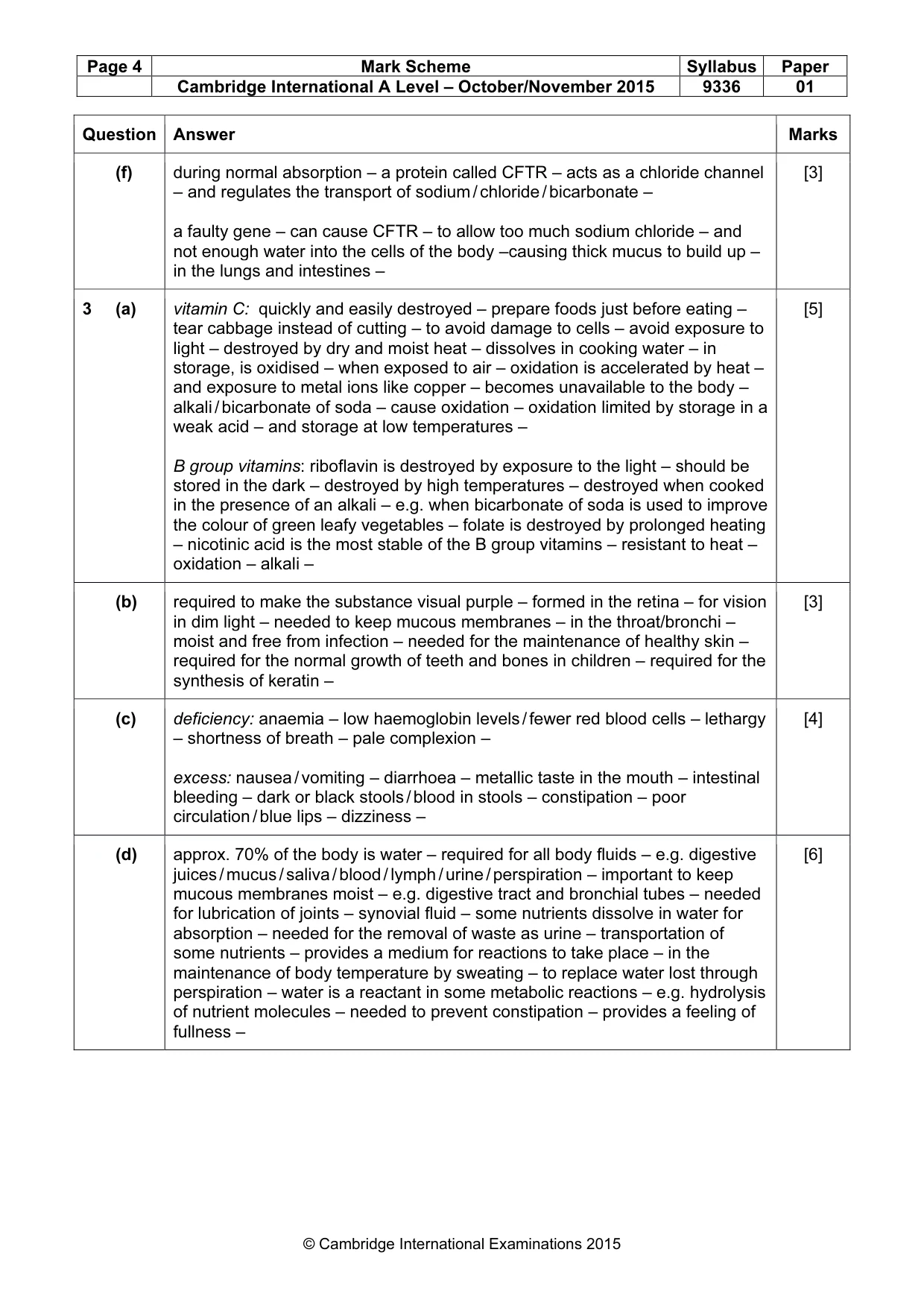Mark scheme, page 4 of 10