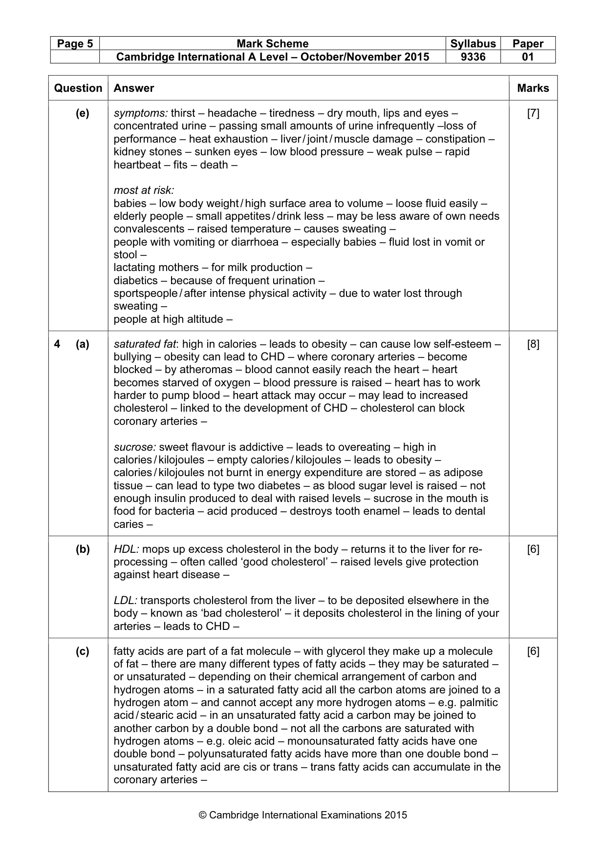 Mark scheme, page 5 of 10