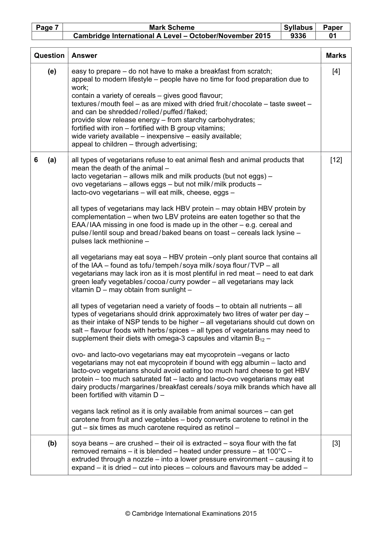 Mark scheme, page 7 of 10