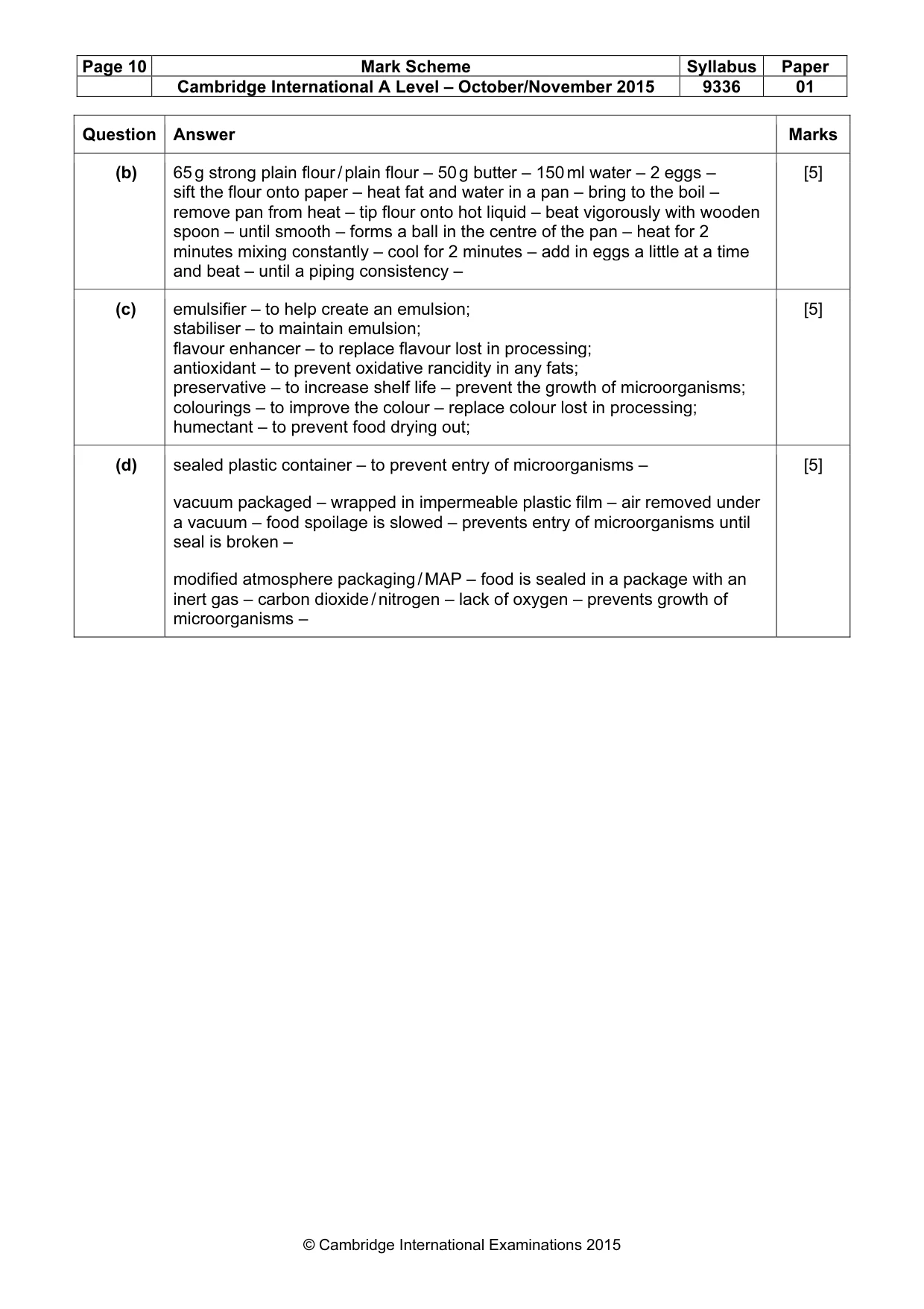 Mark scheme, page 10 of 10