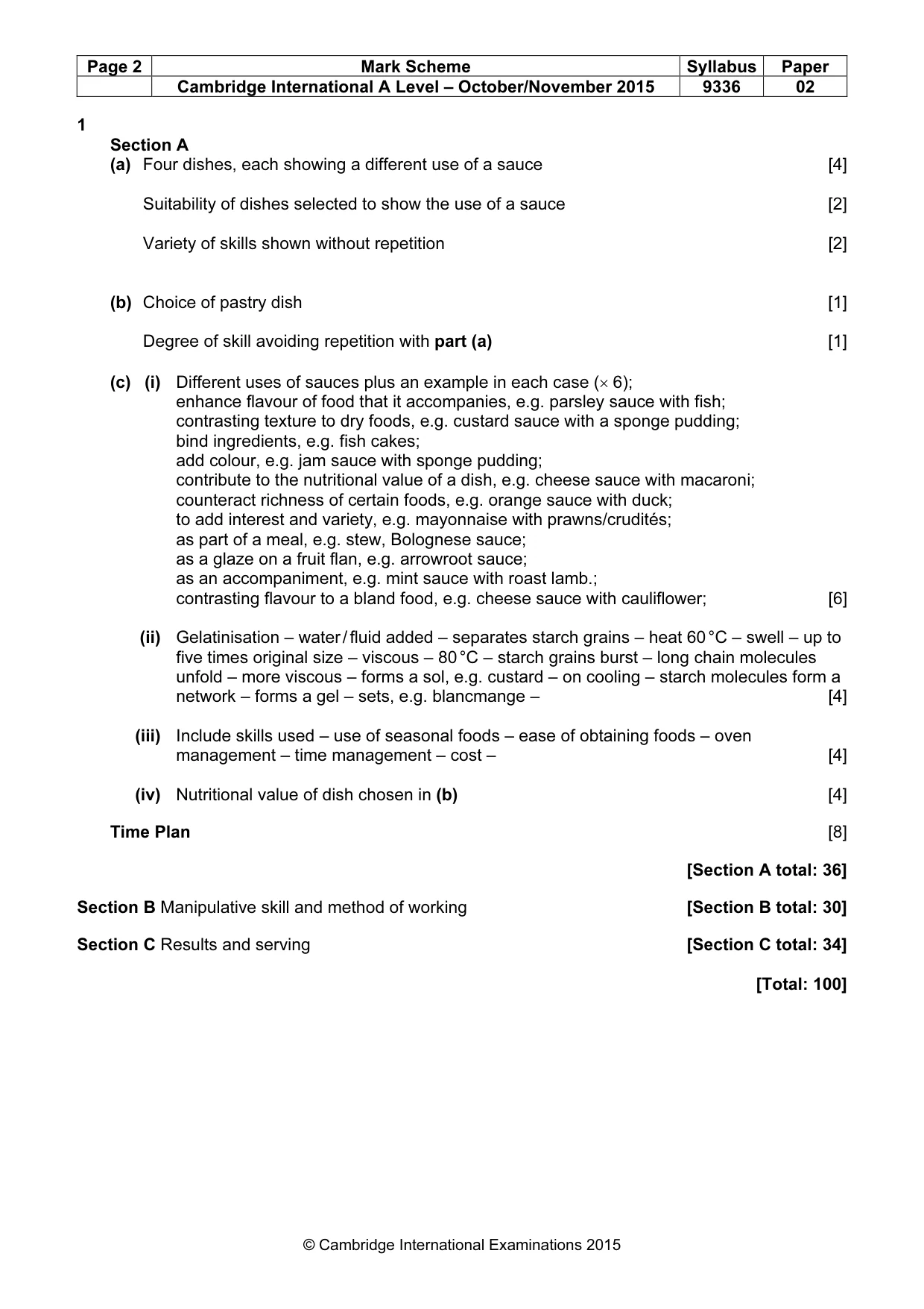 Mark scheme, page 2 of 4