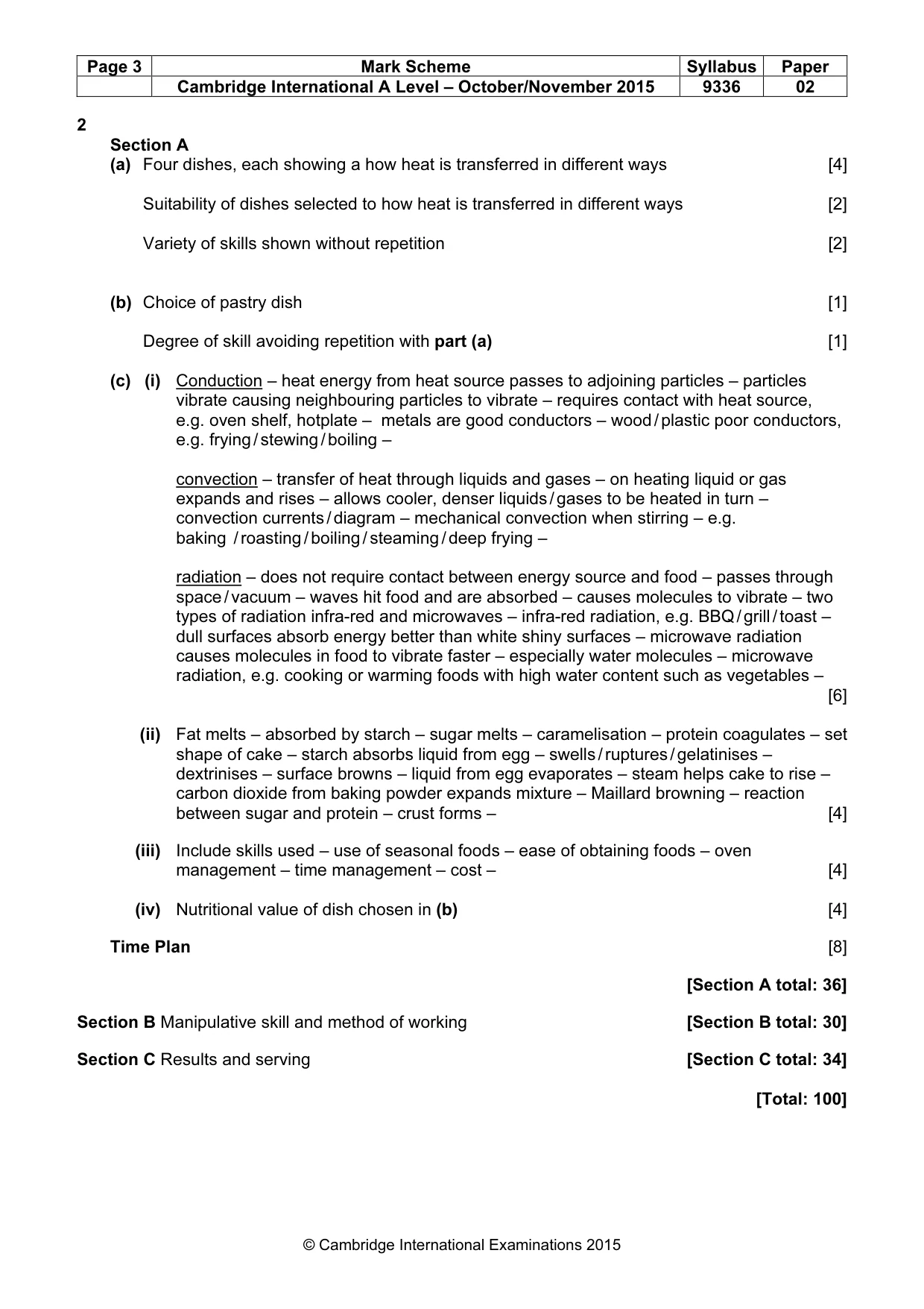 Mark scheme, page 3 of 4