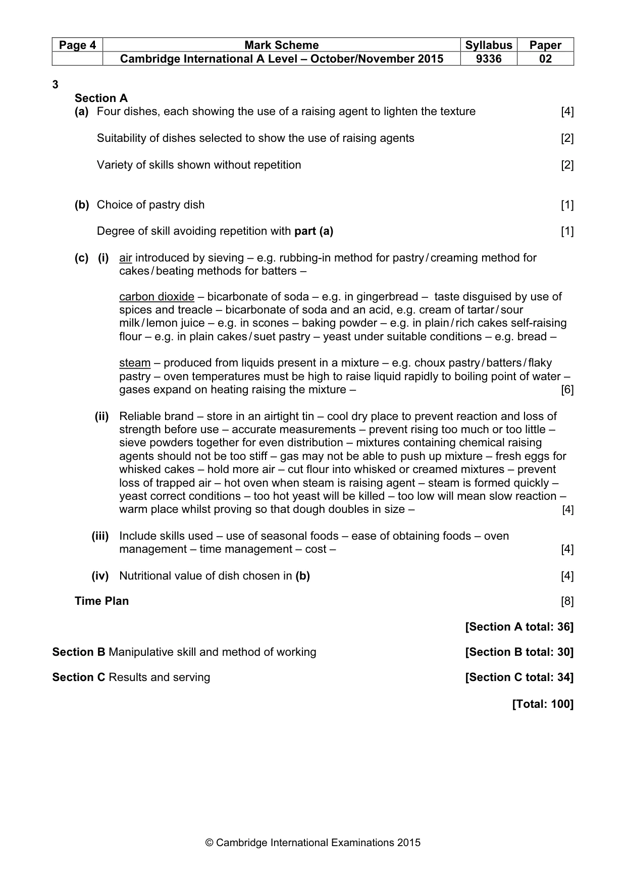 Mark scheme, page 4 of 4