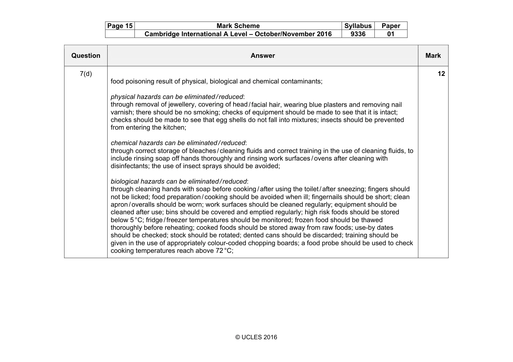 Mark scheme, page 15 of 17