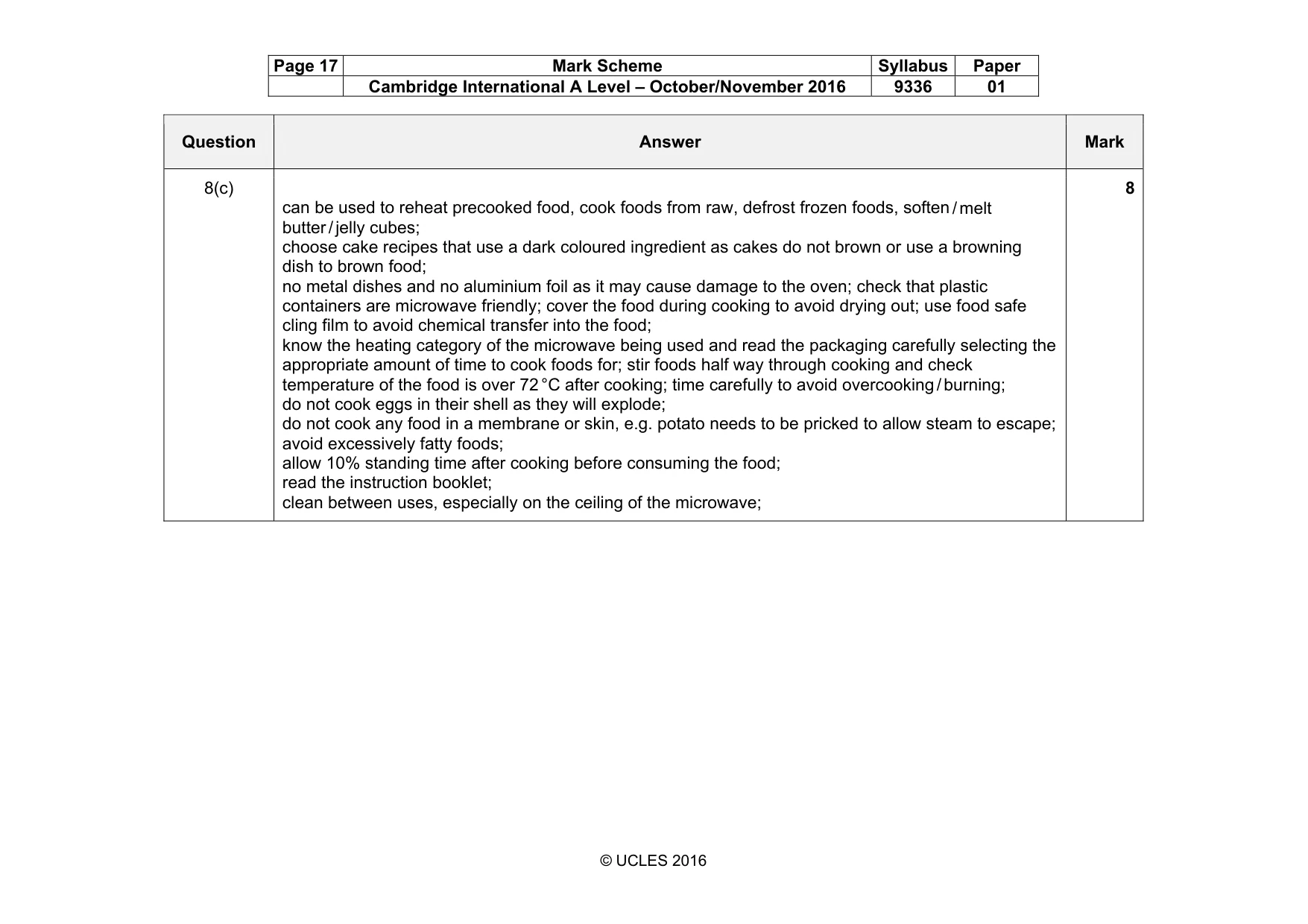 Mark scheme, page 17 of 17