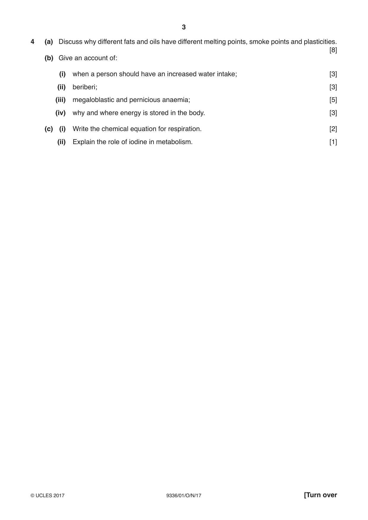 Cambridge A Level Food Studies 9336 2017 Oct/Nov Paper 1 · Variant 1 question paper, page 3 of 8
