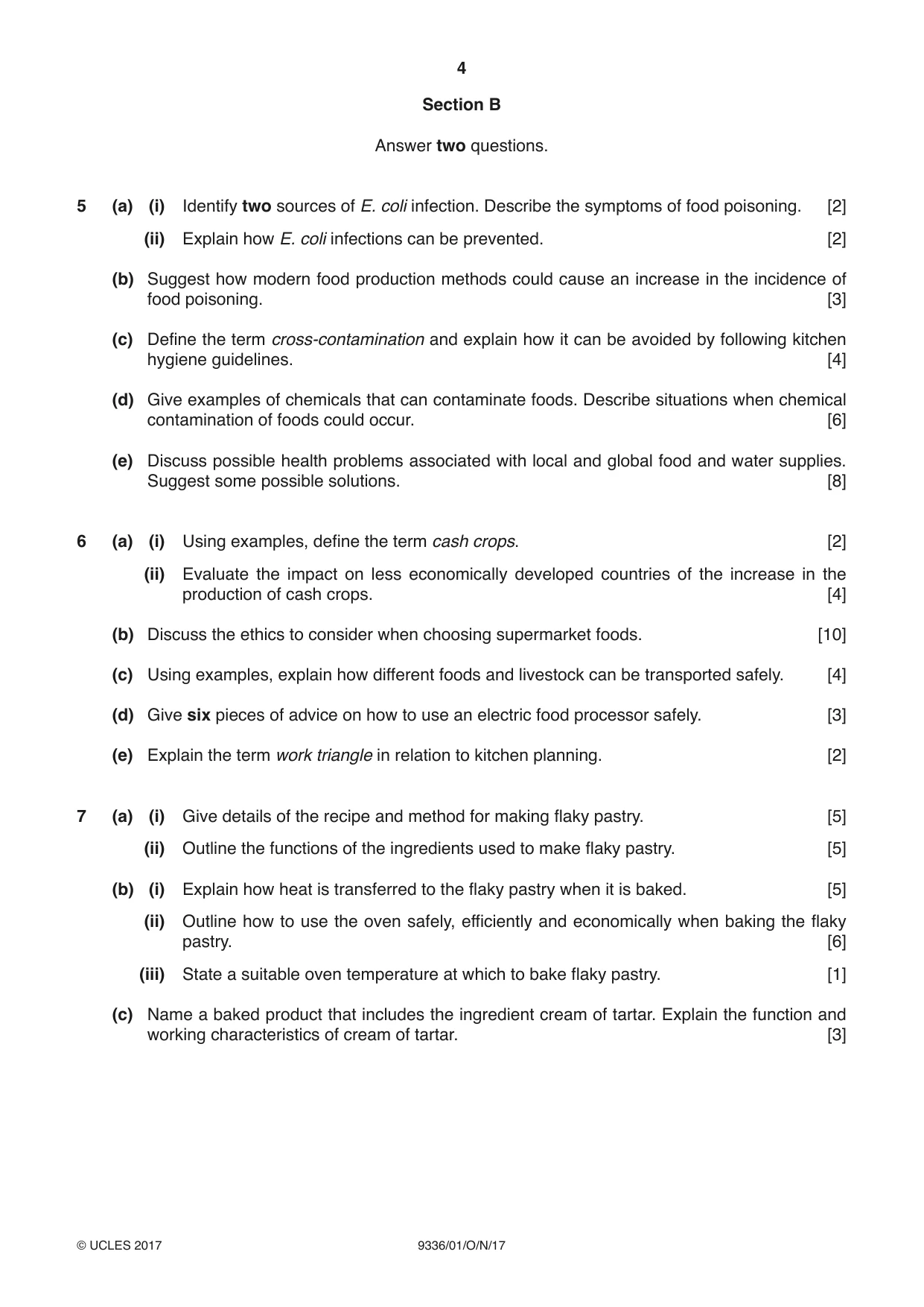 Cambridge A Level Food Studies 9336 2017 Oct/Nov Paper 1 · Variant 1 question paper, page 4 of 8