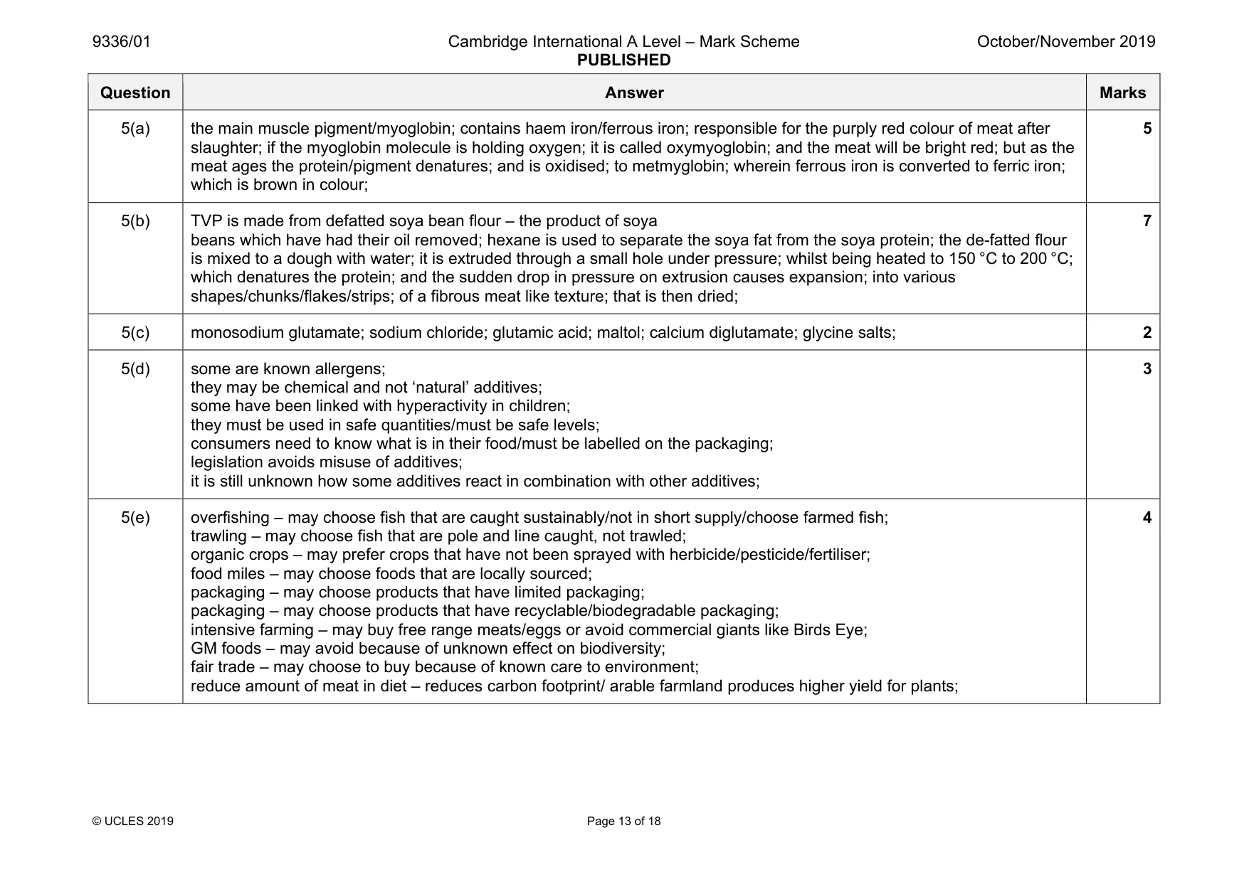 Mark scheme, page 13 of 18