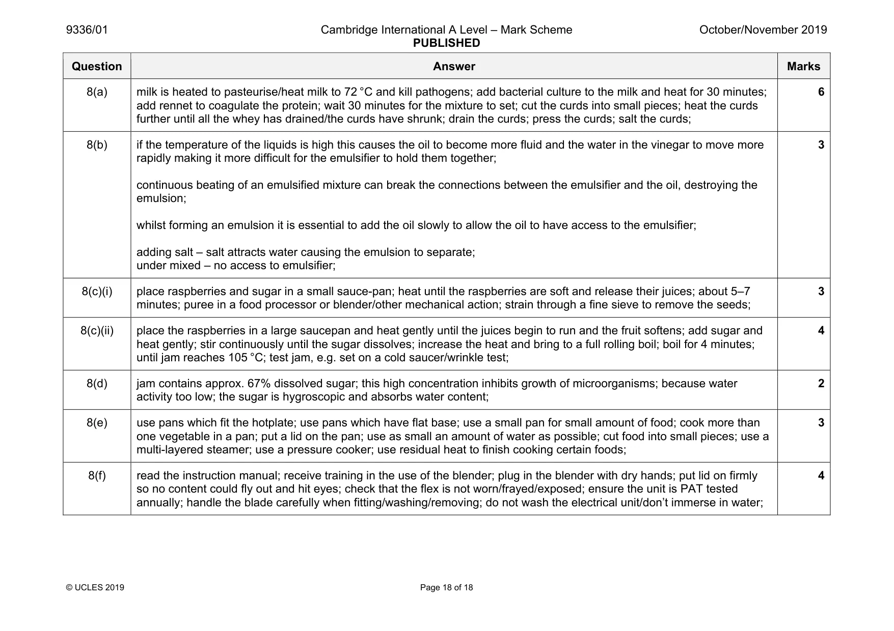 Mark scheme, page 18 of 18