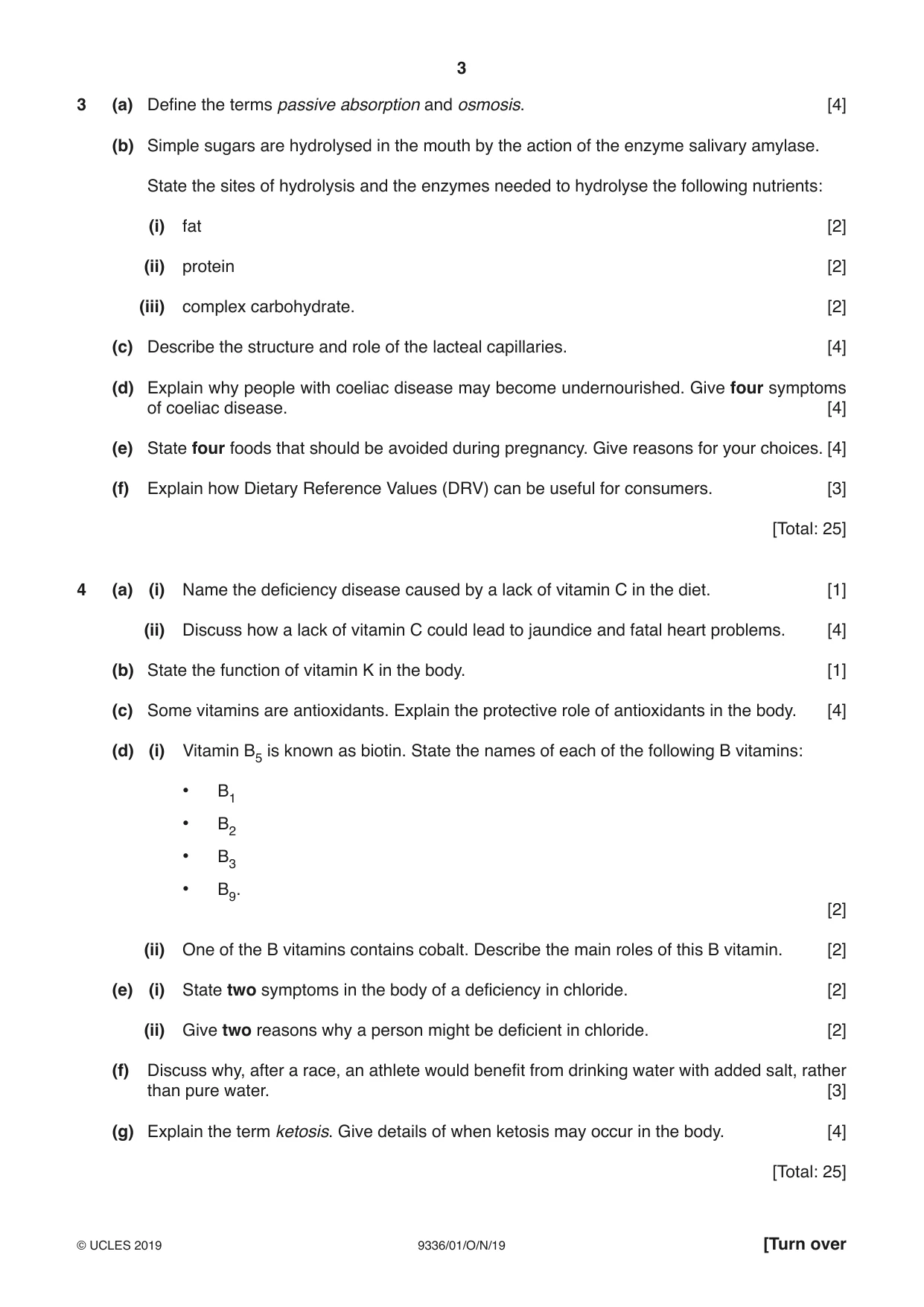 Cambridge A Level Food Studies 9336 2019 Oct/Nov Paper 1 · Variant 1 question paper, page 3 of 8