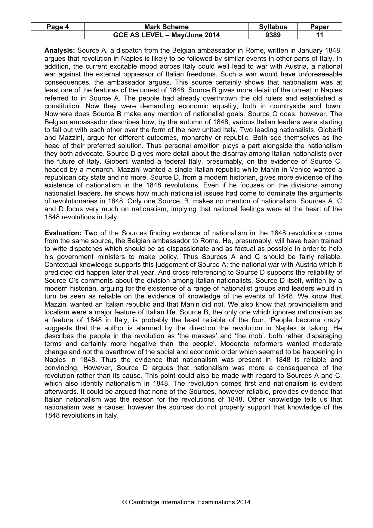 Mark scheme, page 4 of 8
