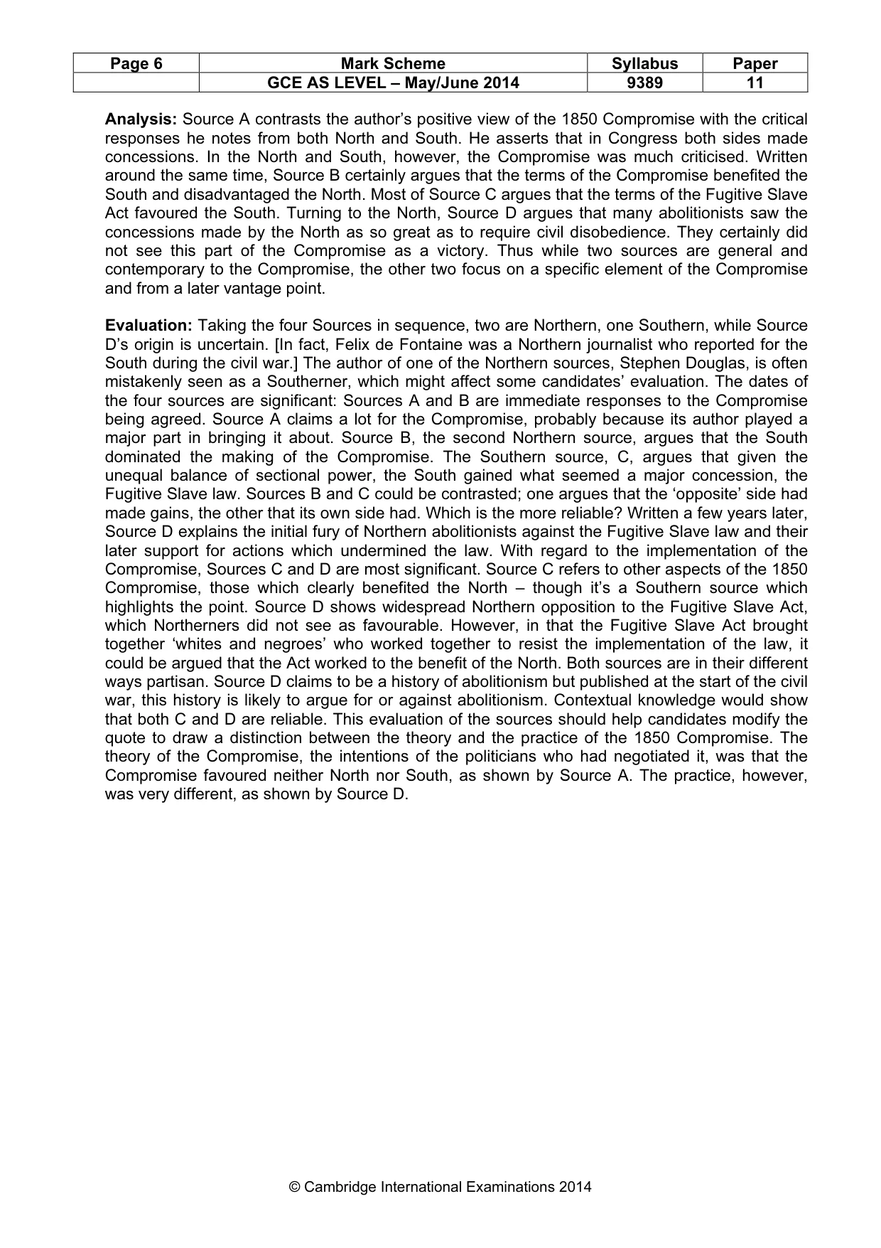 Mark scheme, page 6 of 8
