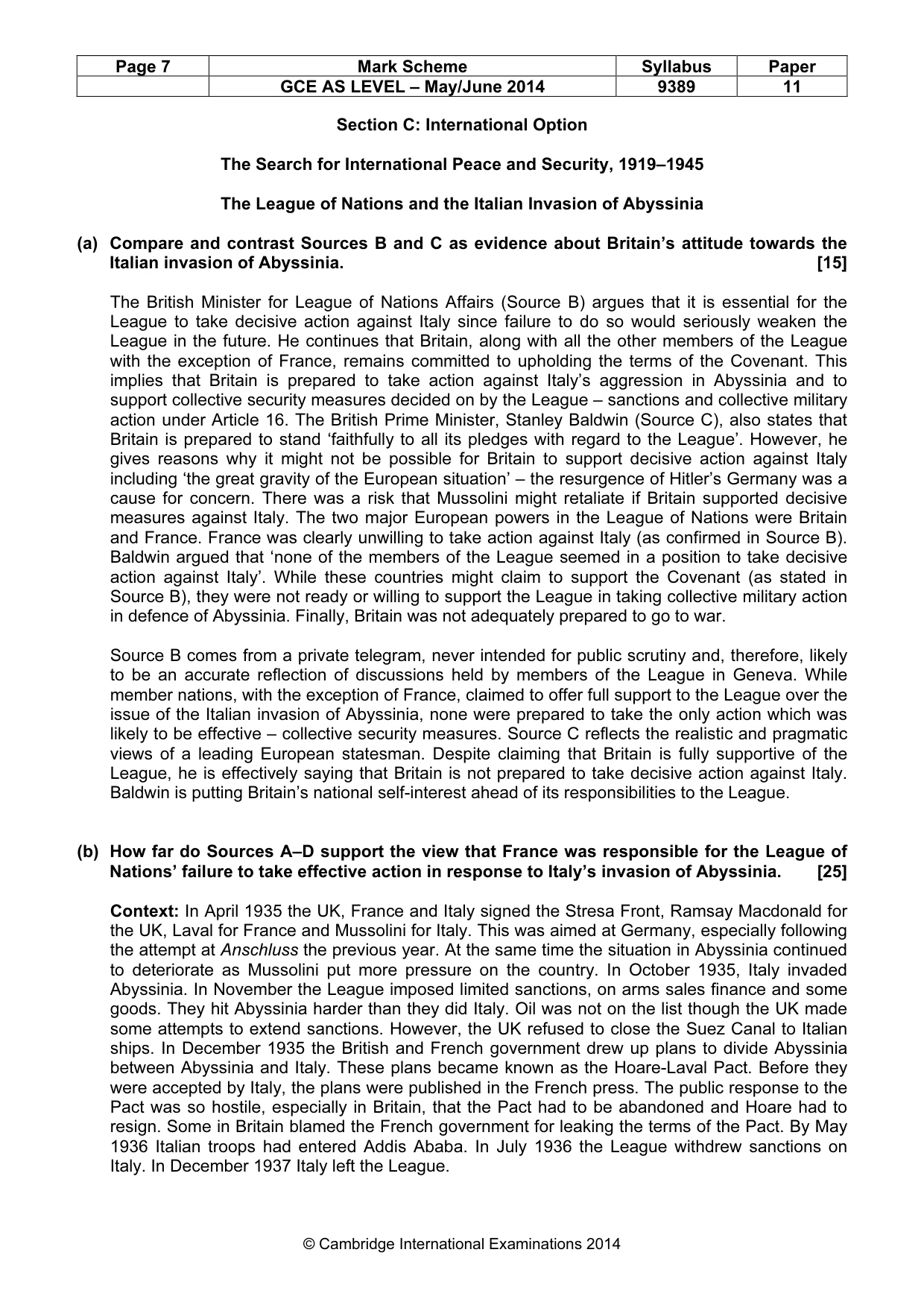 Mark scheme, page 7 of 8
