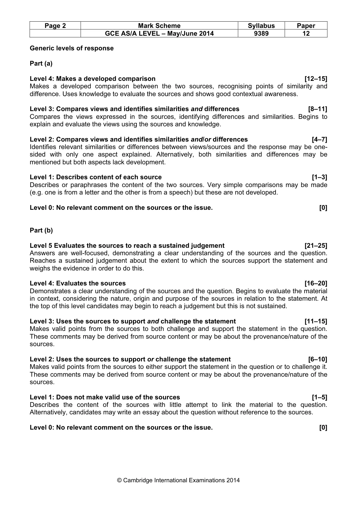 Mark scheme, page 2 of 7