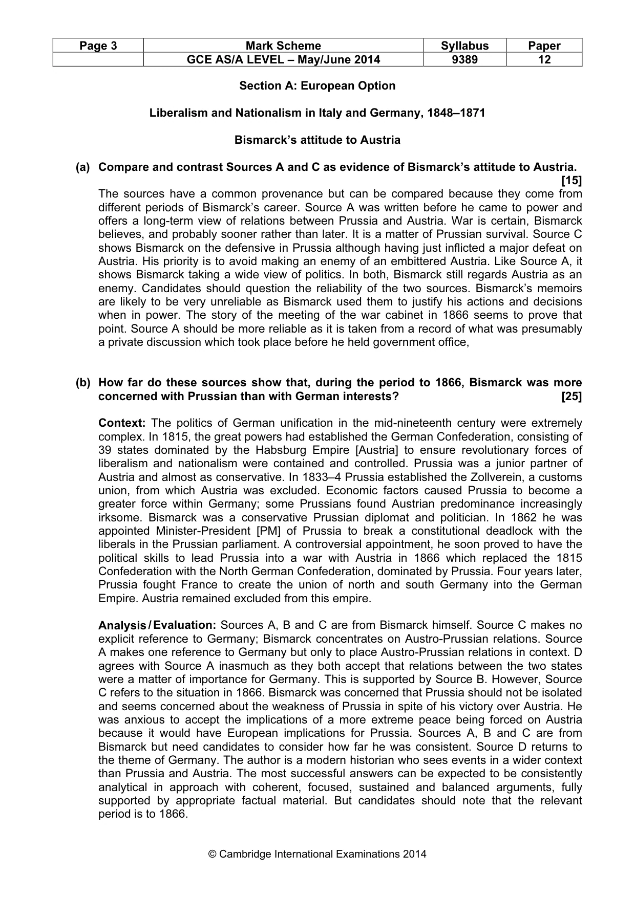 Mark scheme, page 3 of 7