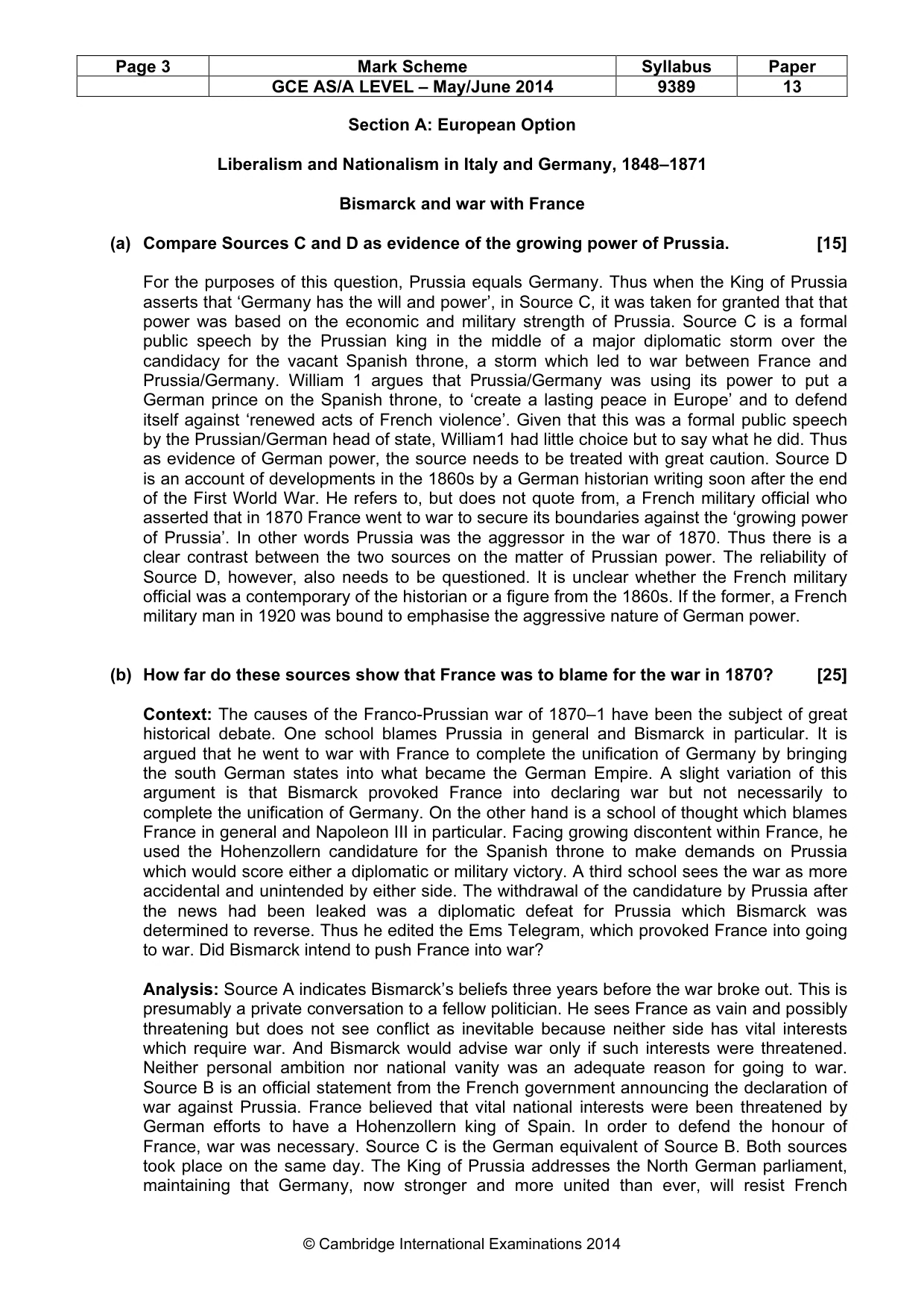 Mark scheme, page 3 of 8