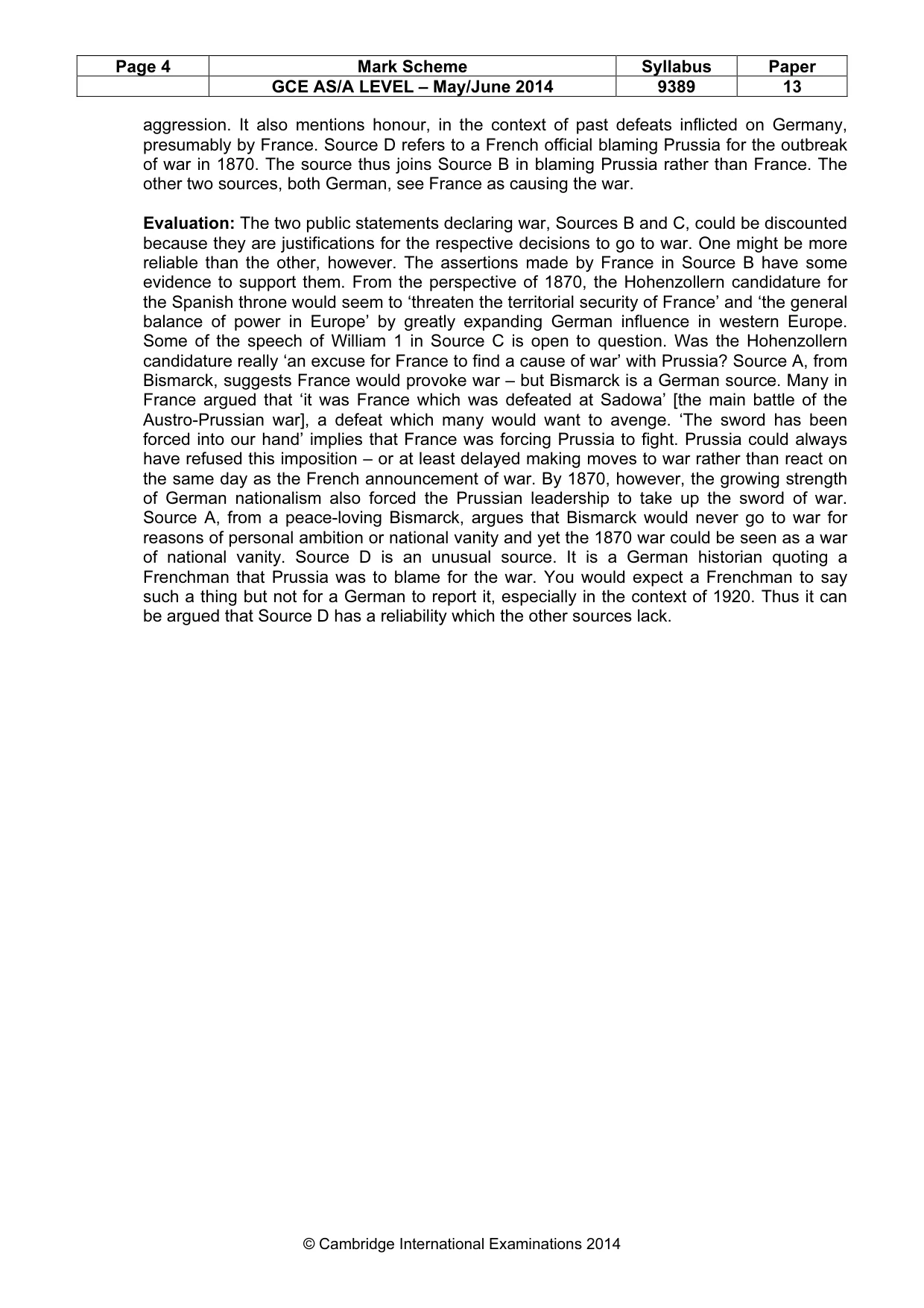 Mark scheme, page 4 of 8