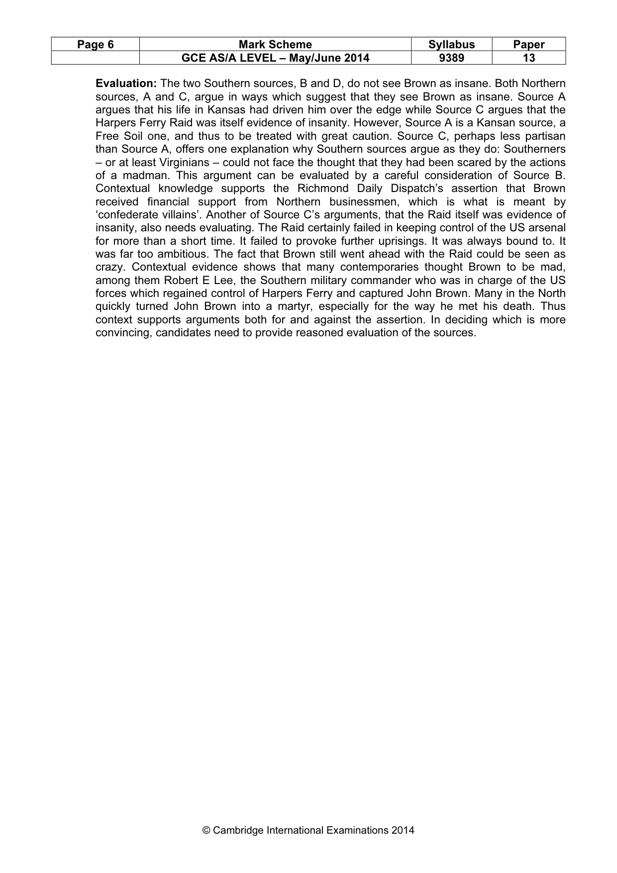 Mark scheme, page 6 of 8