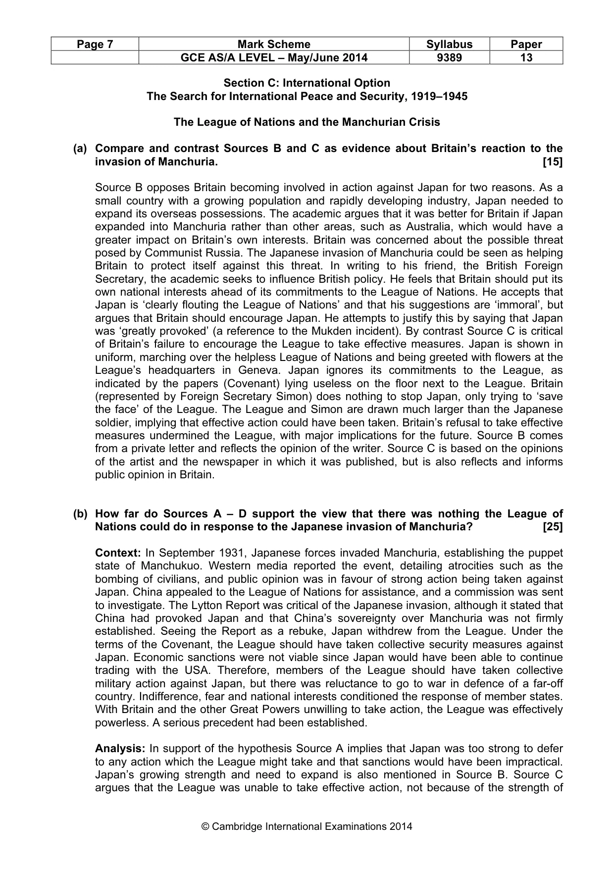 Mark scheme, page 7 of 8