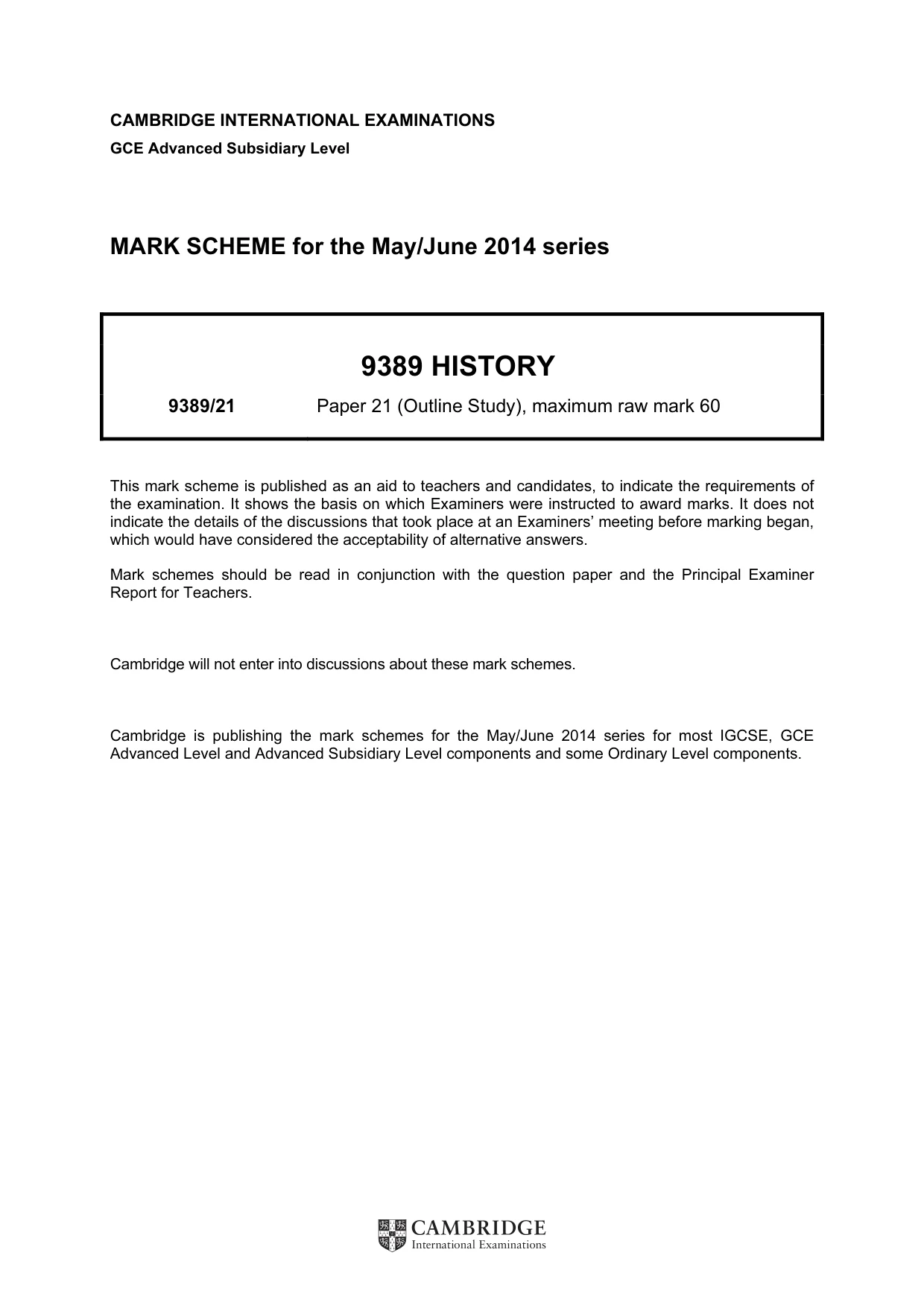 Mark scheme, page 1 of 14