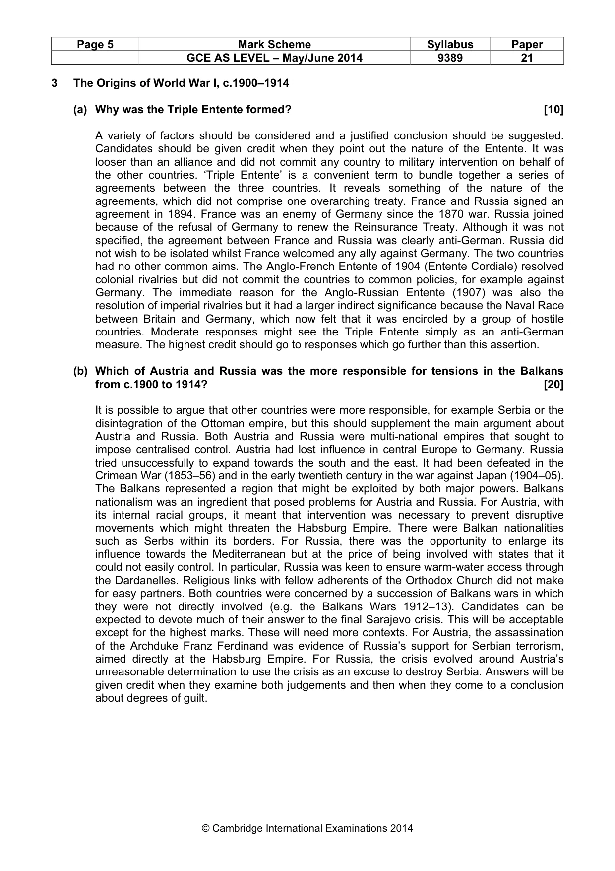 Mark scheme, page 5 of 14