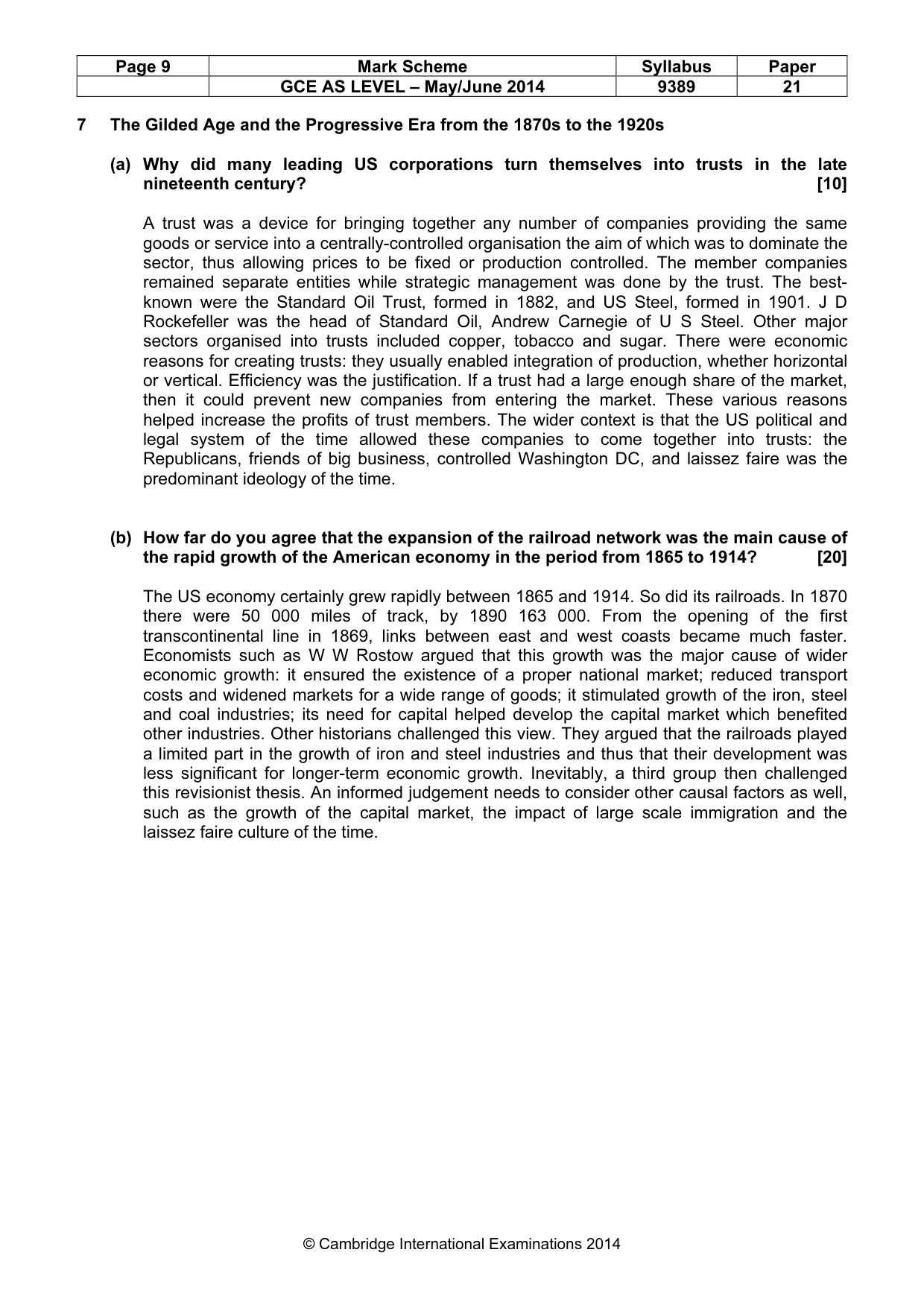 Mark scheme, page 9 of 14